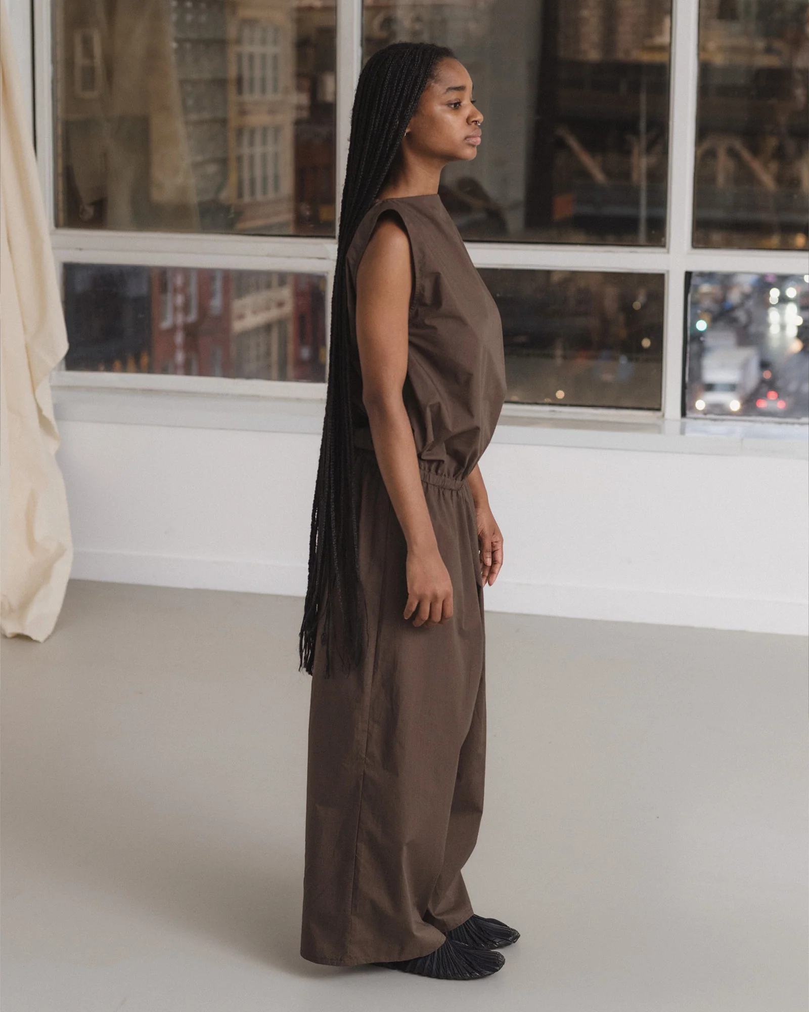 BASERANGE Fall/Winter 2022 TIN JUMPSUIT, Made in Portugal, BAS-JUTI-PO-AU25-MARA, Brown - Image 5