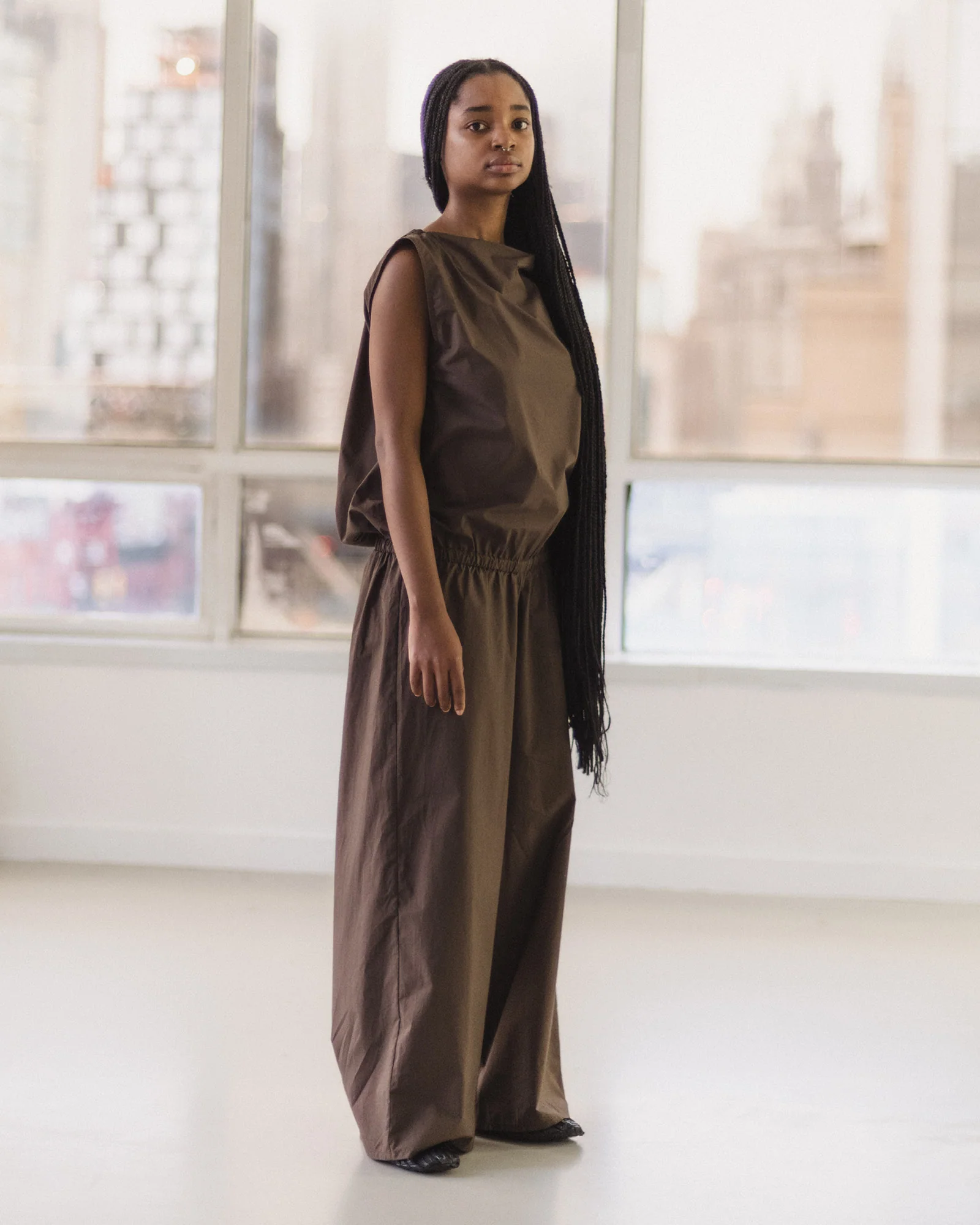 BASERANGE Fall/Winter 2022 TIN JUMPSUIT, Made in Portugal, BAS-JUTI-PO-AU25-MARA, Brown - Image 7