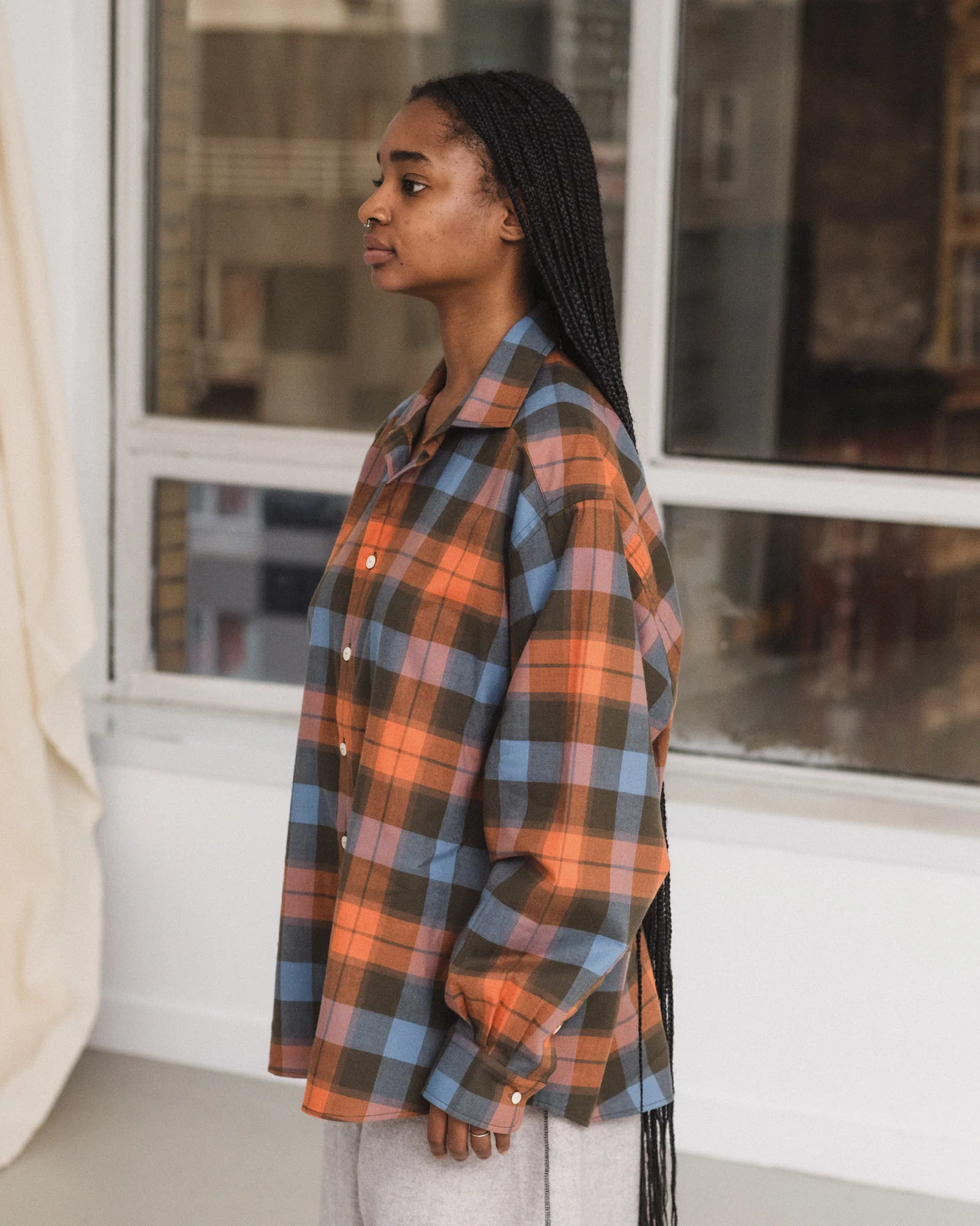 BASERANGE Fall/Winter 2025 CLAUDE SHIRT (French brand) BAS-TSCL-OC-AU25-FRAME PLAID - Image 11