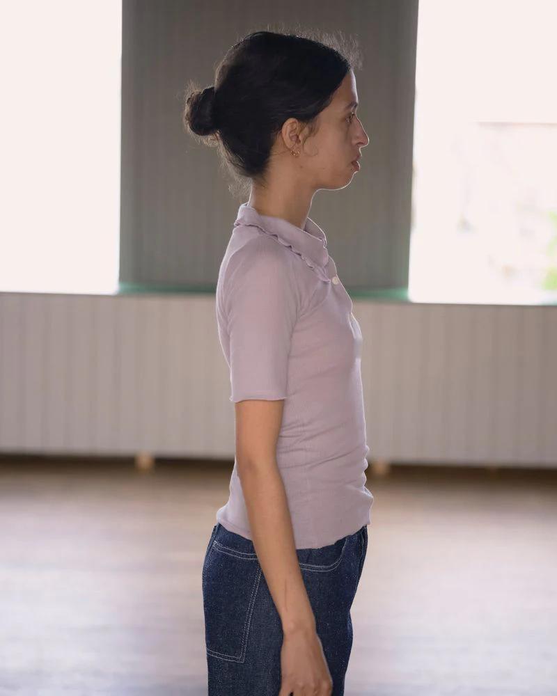 BASERANGE Fall/Winter 2025 Collared Short-Sleeve T-Shirt, France. BAS-TTDP-CR-SP26-VP VERBE PURPLE （TTDP-RCR-WI25） - Image 6