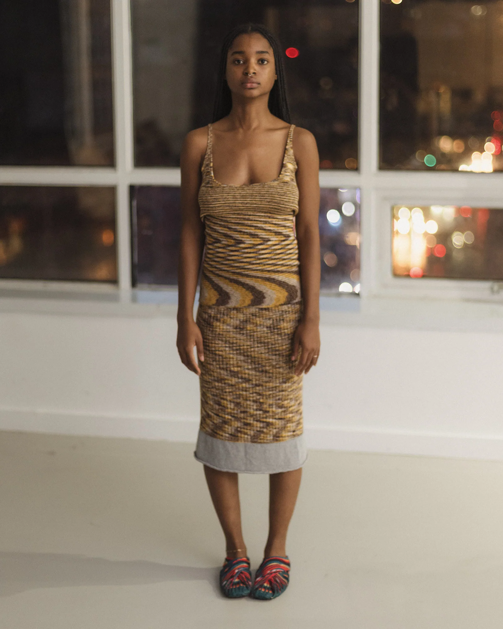 BASERANGE Fall/Winter 2025 Cut-out Sweater BAS-SSWA-TC-AU25-BROWN MELANGE Skirt (SSWA PUWC) - Image 11