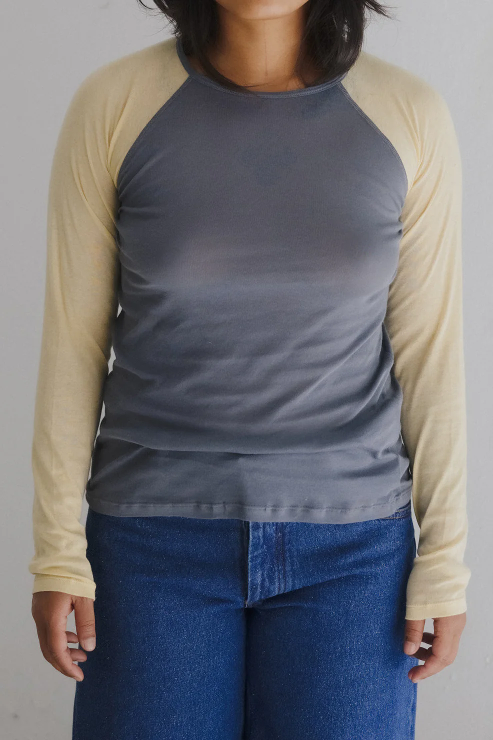 BASERANGE Fall/Winter 2025 GENE Long-Sleeve T-Shirt BAS-TTGLS-CG-SP26-ABB AMBER BLUE-BEIGE (TTGLS-CR-AU25)