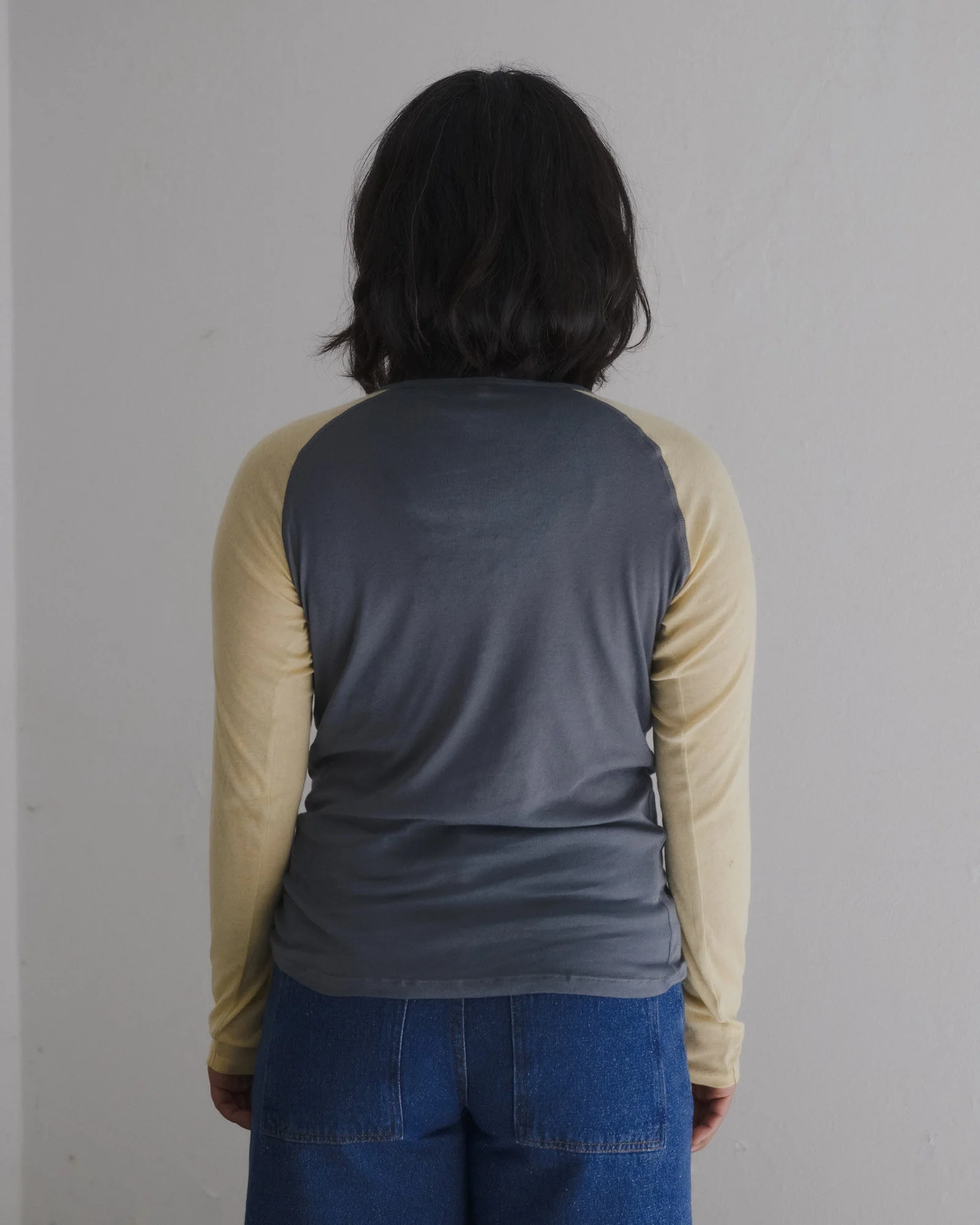 BASERANGE Fall/Winter 2025 GENE Long-Sleeve T-Shirt BAS-TTGLS-CG-SP26-ABB AMBER BLUE-BEIGE (TTGLS-CR-AU25) - Image 3