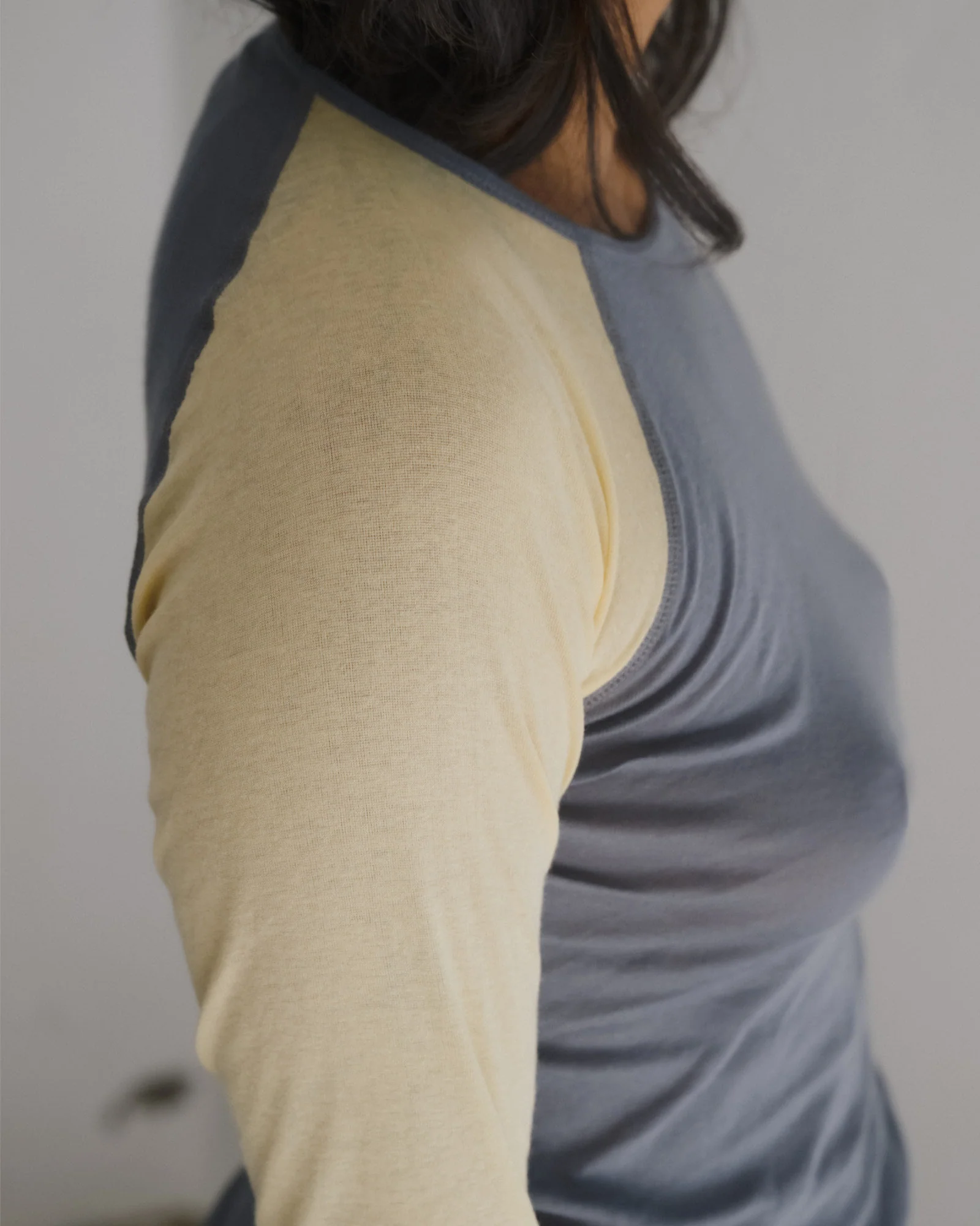 BASERANGE Fall/Winter 2025 GENE Long-Sleeve T-Shirt BAS-TTGLS-CG-SP26-ABB AMBER BLUE-BEIGE (TTGLS-CR-AU25) - Image 4