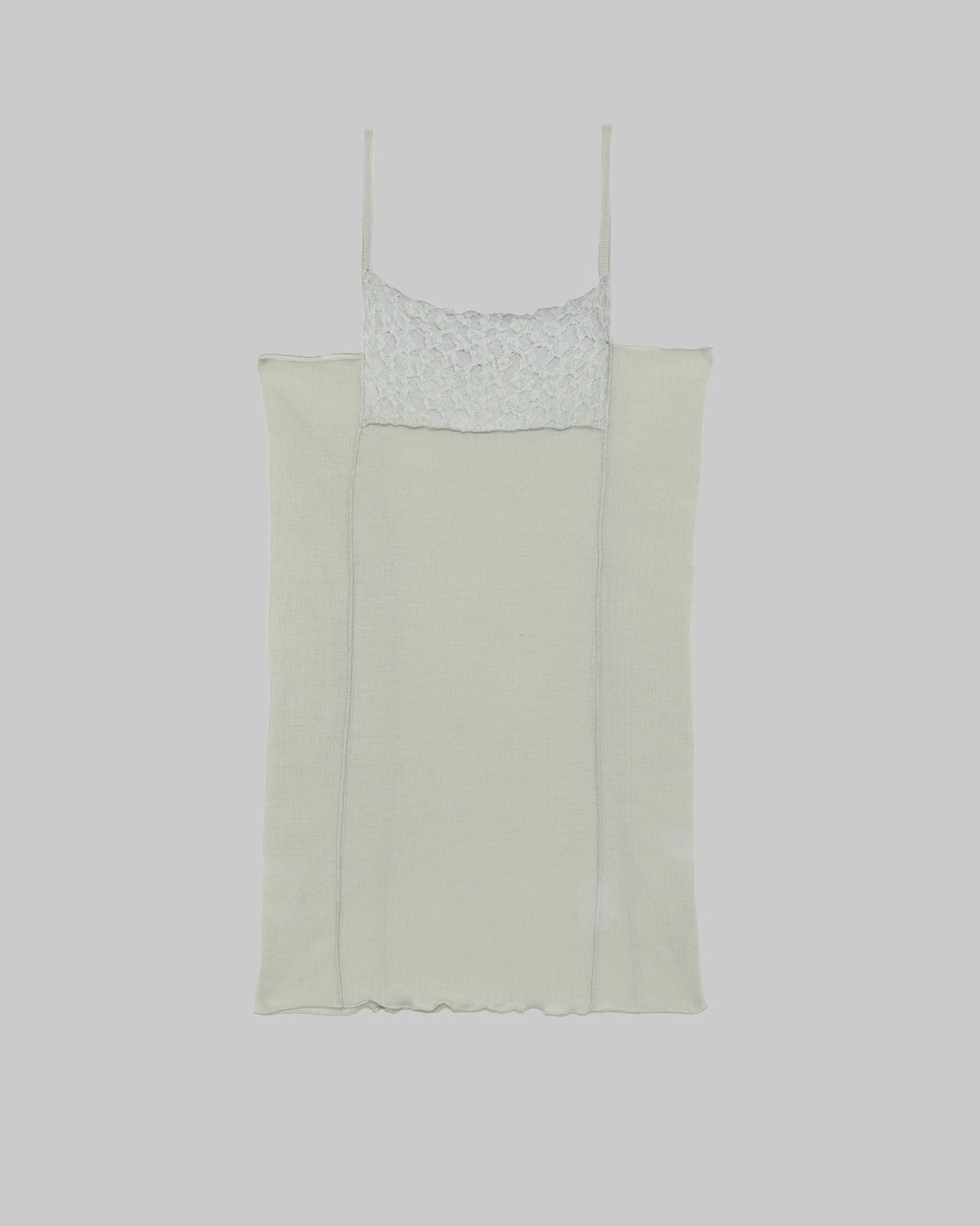 BASERANGE Fall/Winter 2025 Patchwork Lace Camisole Top, France BAS-TTOMK-WR-WI25-BRUN GREEN - Image 5