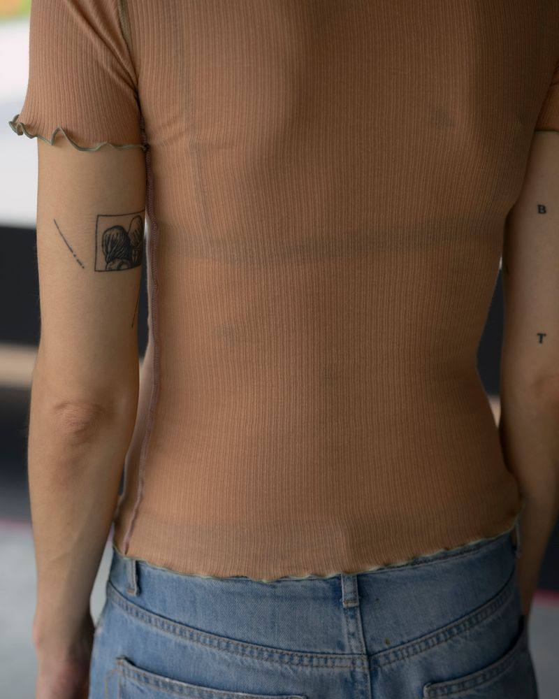 BASERANGE Fall/Winter 2025 Vein T-Shirt BAS-TTVT-CR-SP26-AURAL (PURPLE/GREEN) - Image 4