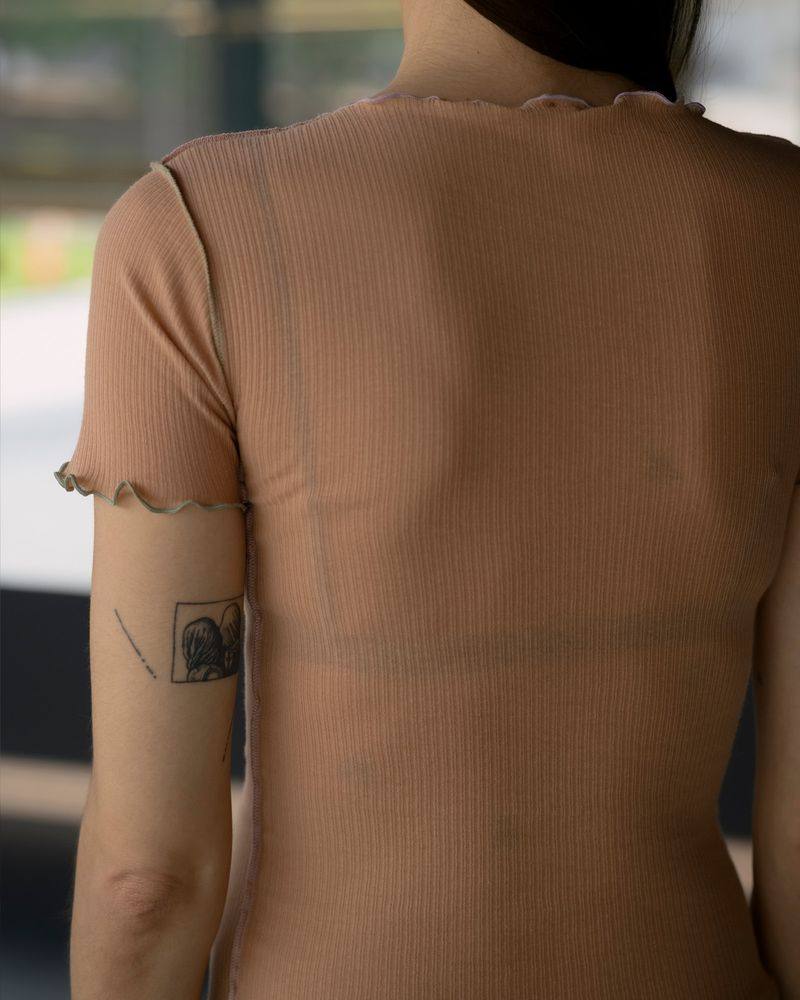 BASERANGE Fall/Winter 2025 Vein T-Shirt BAS-TTVT-CR-SP26-AURAL (PURPLE/GREEN) - Image 5