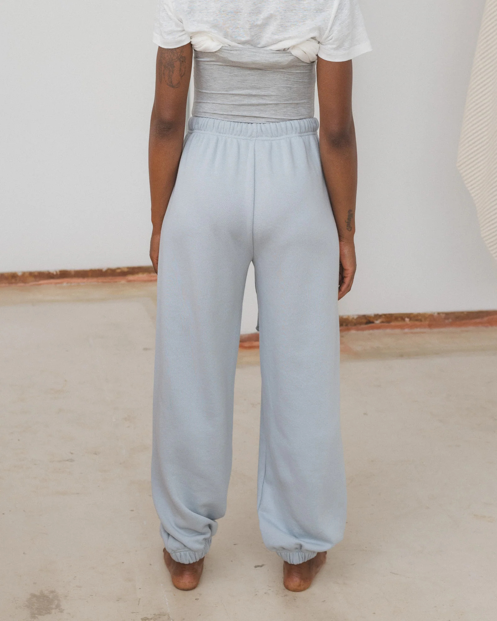 BASERANGE France elastic waist loose sports cotton casual pants BAS-FRAP-RC-SU25-BSL WHITESTONE BLUE - Image 10