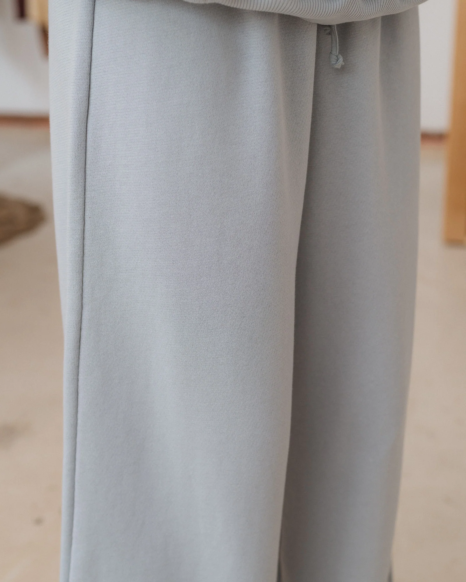 BASERANGE France elastic waist loose sports cotton casual pants BAS-FRAP-RC-SU25-BSL WHITESTONE BLUE - Image 6
