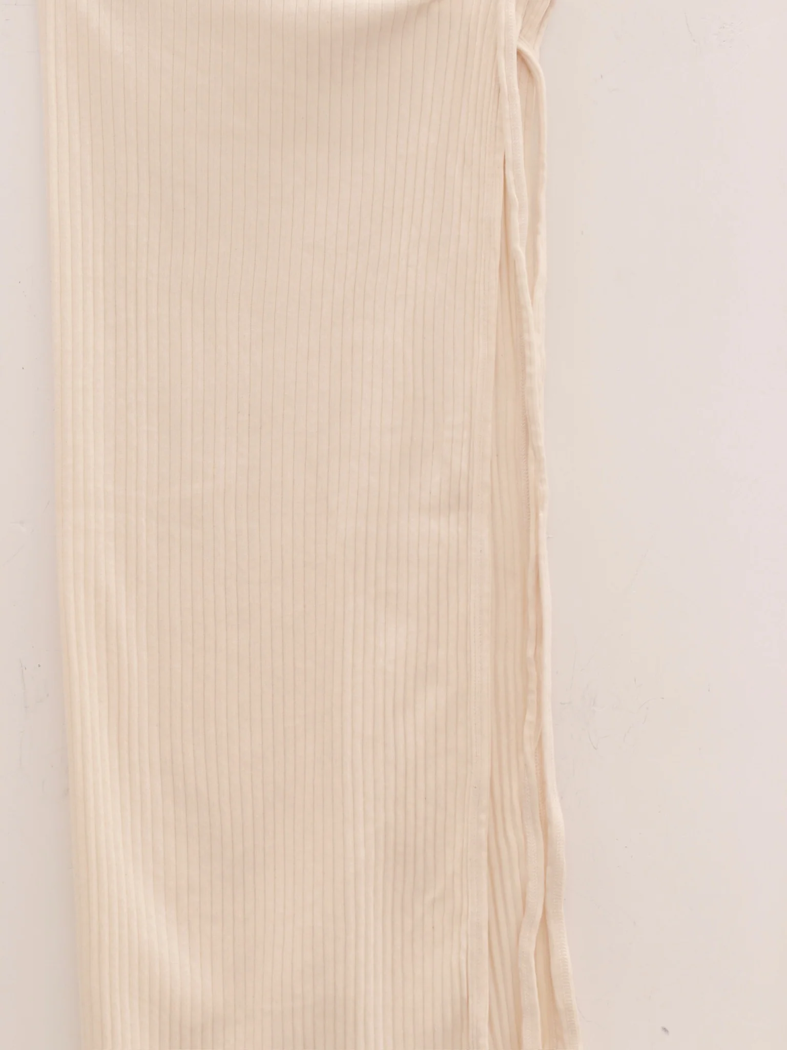 BASERANGE France organic cotton tie skirt BAS-SKBR-RIB-000-Off White - Image 3