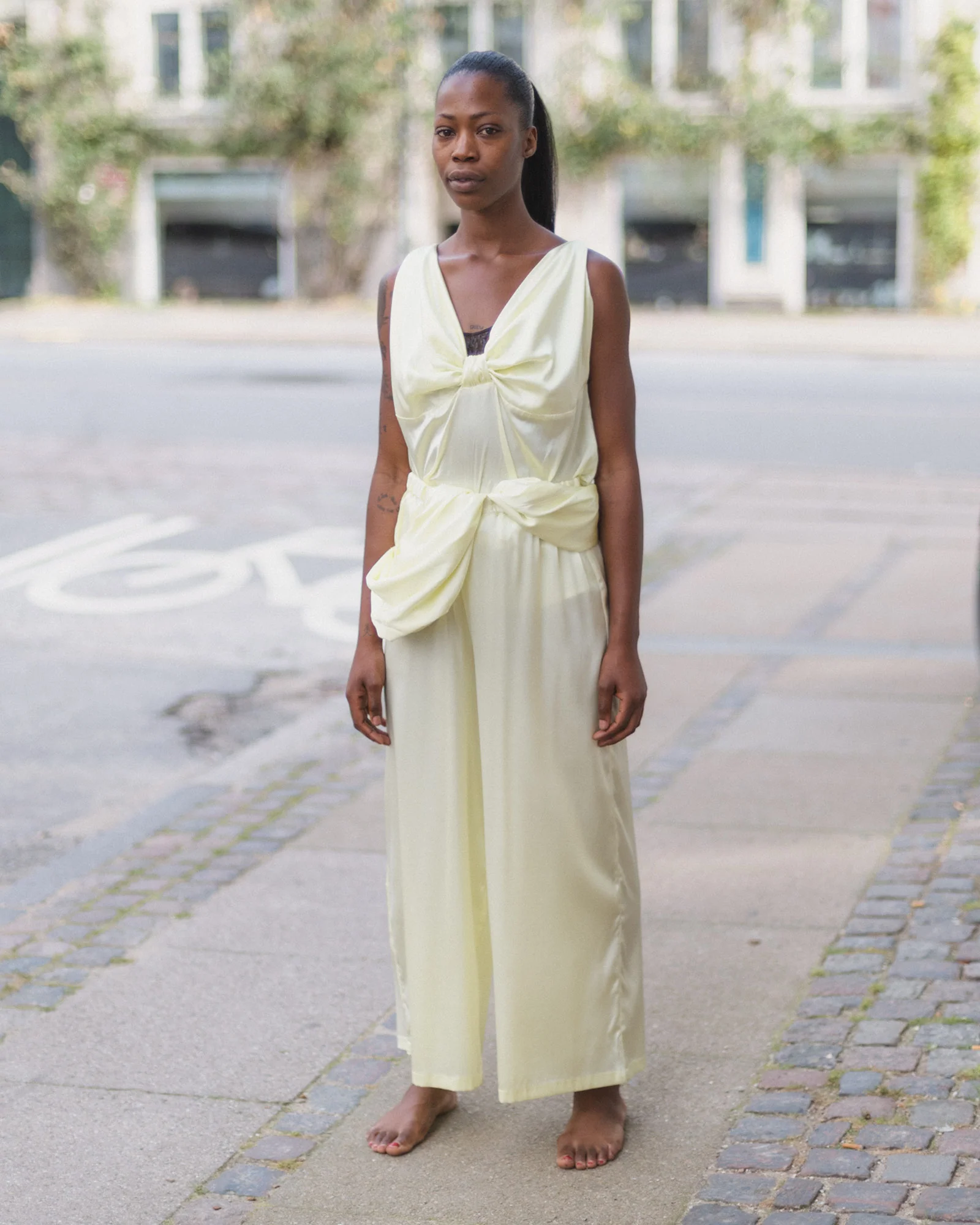 BASERANGE France Silk Linen SEPIA Casual Pants BAS-TRSE-LI-SU25-ZONG BAS-TRSE-SS-SU25-LIME GREEN - Image 9