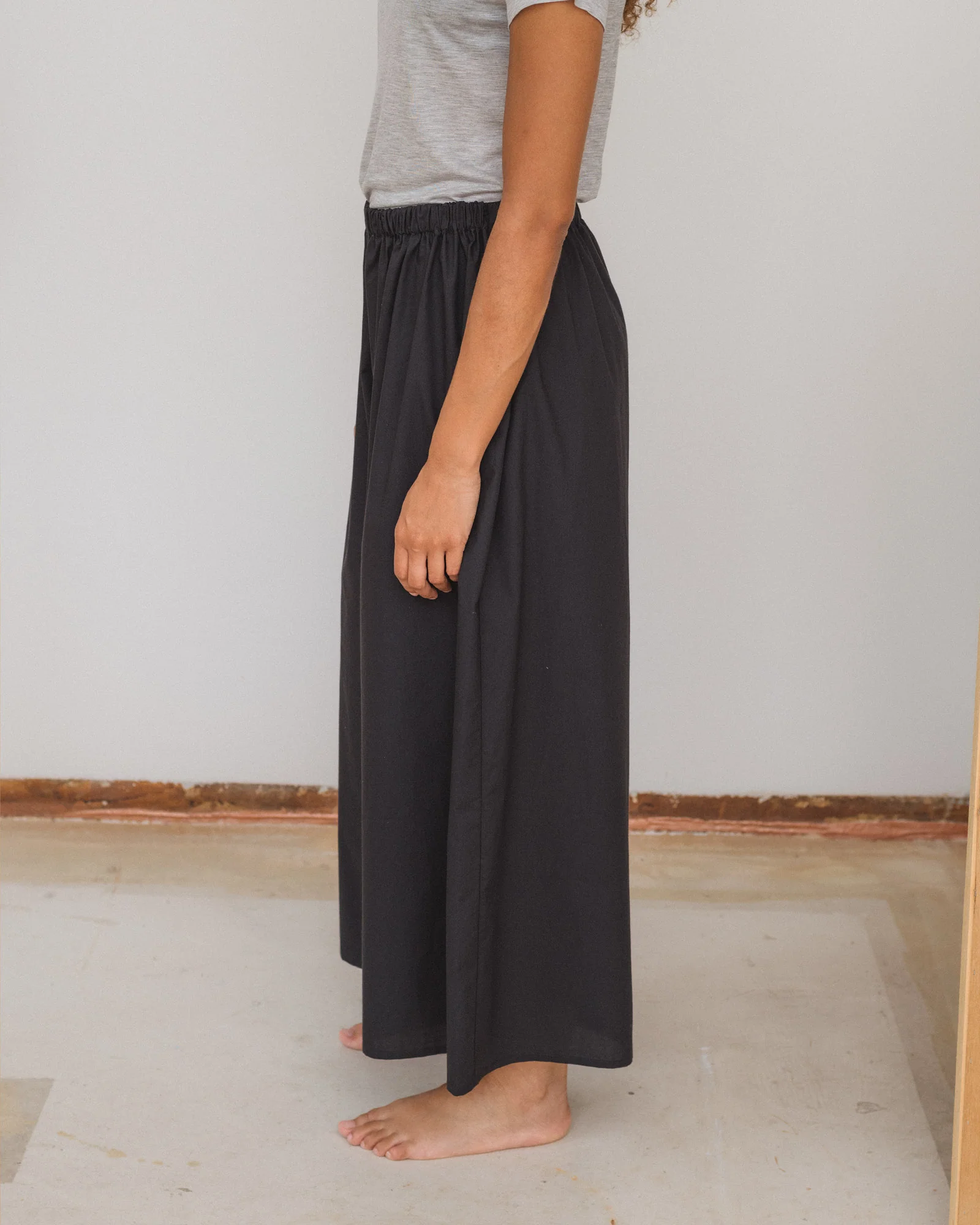 BASERANGE French organic cotton cable knit casual pants BAS-TRCA-PO-SU25-HEI Black - Image 12