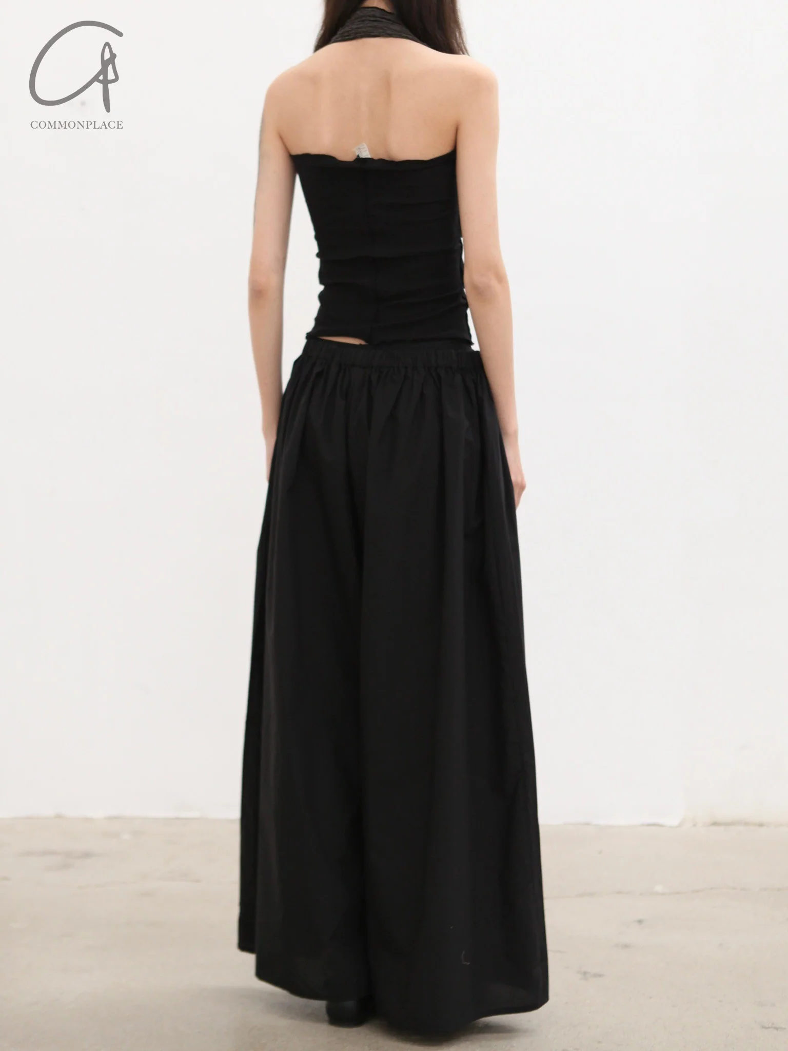 BASERANGE French organic cotton cable knit casual pants BAS-TRCA-PO-SU25-HEI Black - Image 7