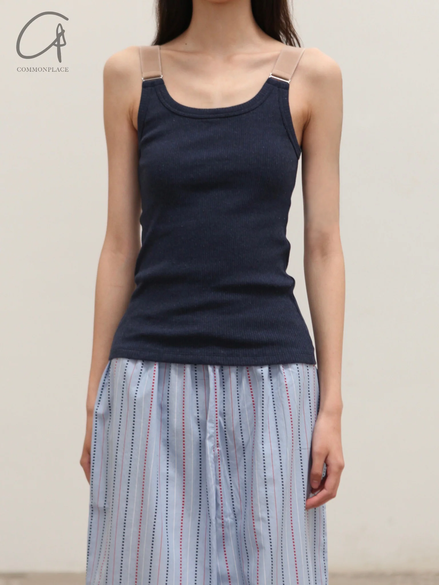 BASERANGE French organic cotton elastic stripe casual pants BAS-TROLE-PO-SU25-TW - Image 15