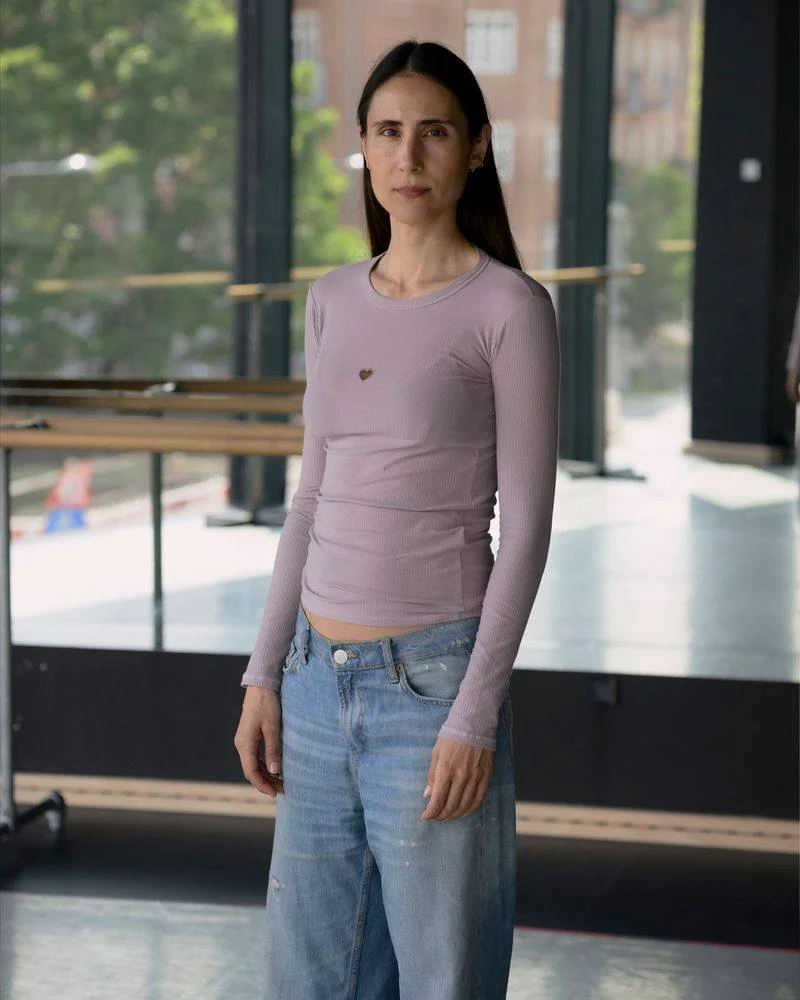 BASERANGE French Organic Cotton Hollow-Out Heart-Shaped Long-Sleeve T-Shirt BAS-TTHLS-CR-SP26-VP VERBE PURPLE - Image 5