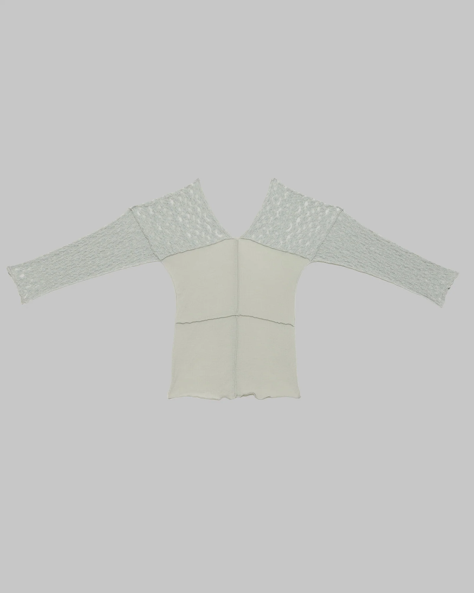 BASERANGE French Organic Cotton Lace-Trimmed Long-Sleeve T-Shirt BAS-TTNLS-LA-WI25-CONTA GREEN (TONLS) - Image 6