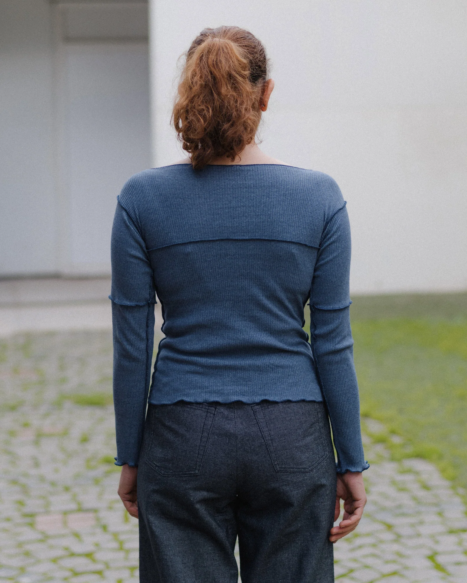 BASERANGE French Organic Cotton Long-Sleeve T-Shirt, TTCL TOCL Series Collection: BAS-TTCL-RD-WI25-DARK DENIM (TOCL-RB-SP24 TTCL-RD-WI25) - Image 6