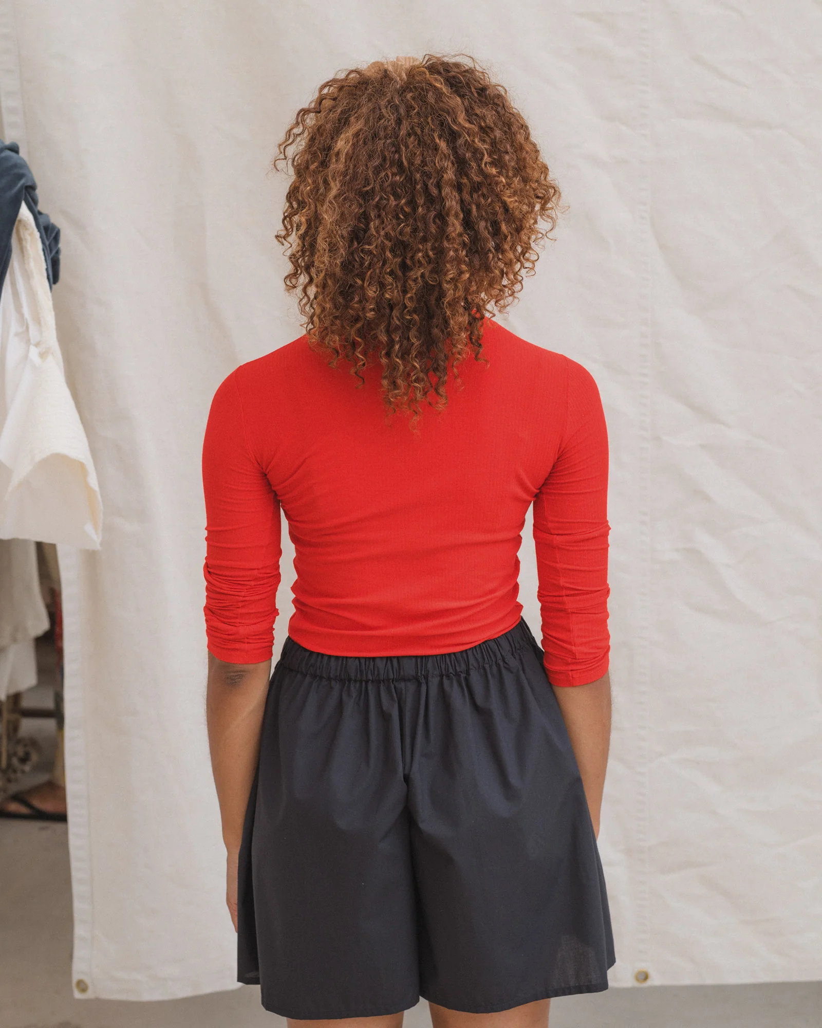 BASERANGE Hollow heart-shaped round neck slim long-sleeved T-shirt bottoming shirt TOHLS MY RED - Image 10