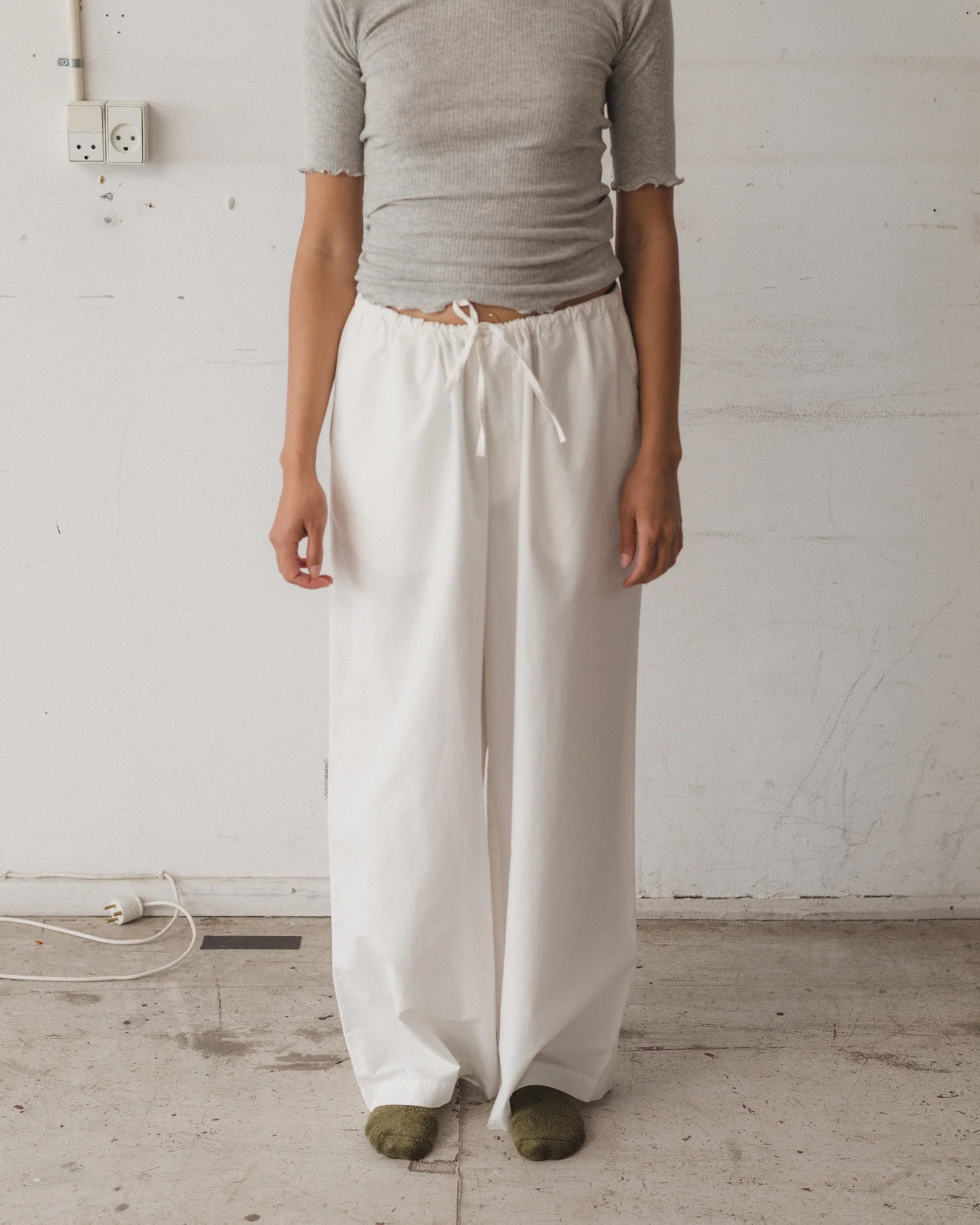 BASERANGE KOLLA Drawstring casual pants France BAS-TRKO-PO-000-UNDYED (TRKO-CO-SU24) - Image 8