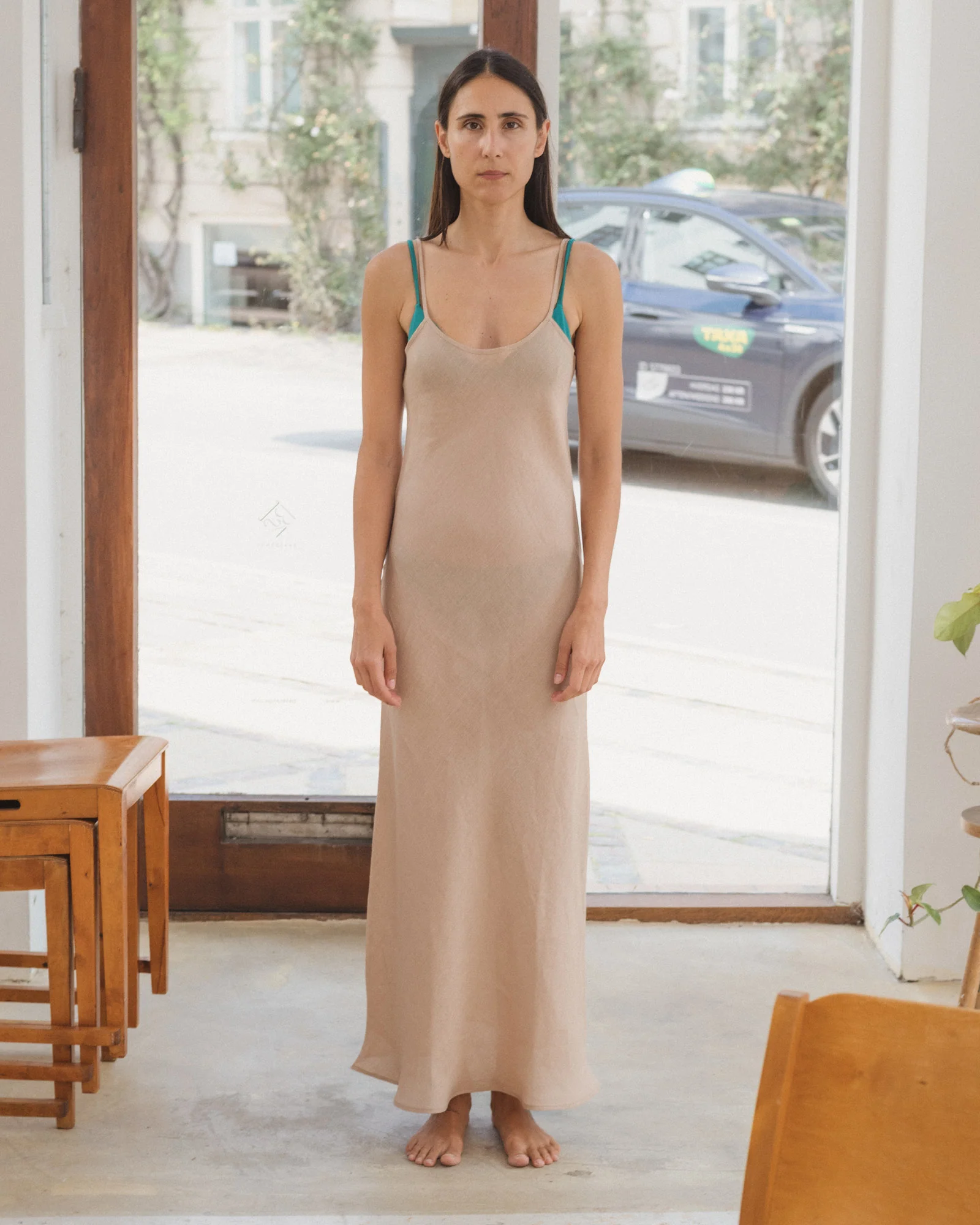 BASERANGE Linen Didin Sling Dress Portugal BAS-DRDY-LI-SU25-STILL BROWN (DRDY-SL-000) - Image 11