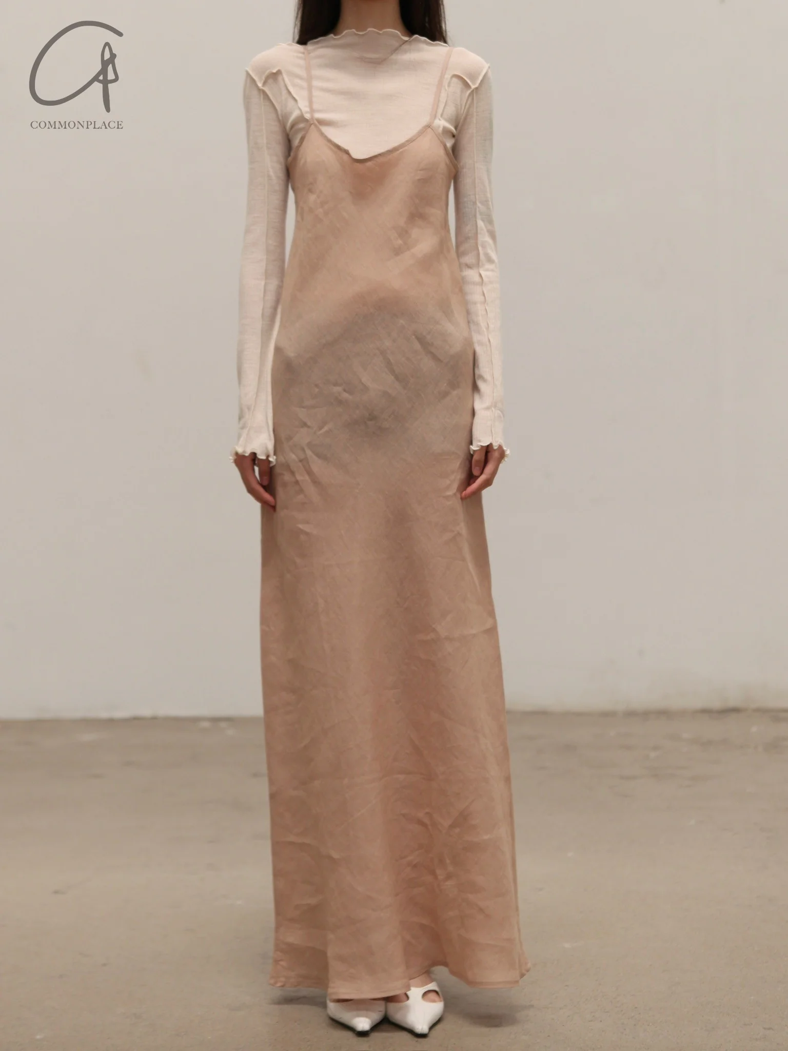 BASERANGE Linen Didin Sling Dress Portugal BAS-DRDY-LI-SU25-STILL BROWN (DRDY-SL-000) - Image 7