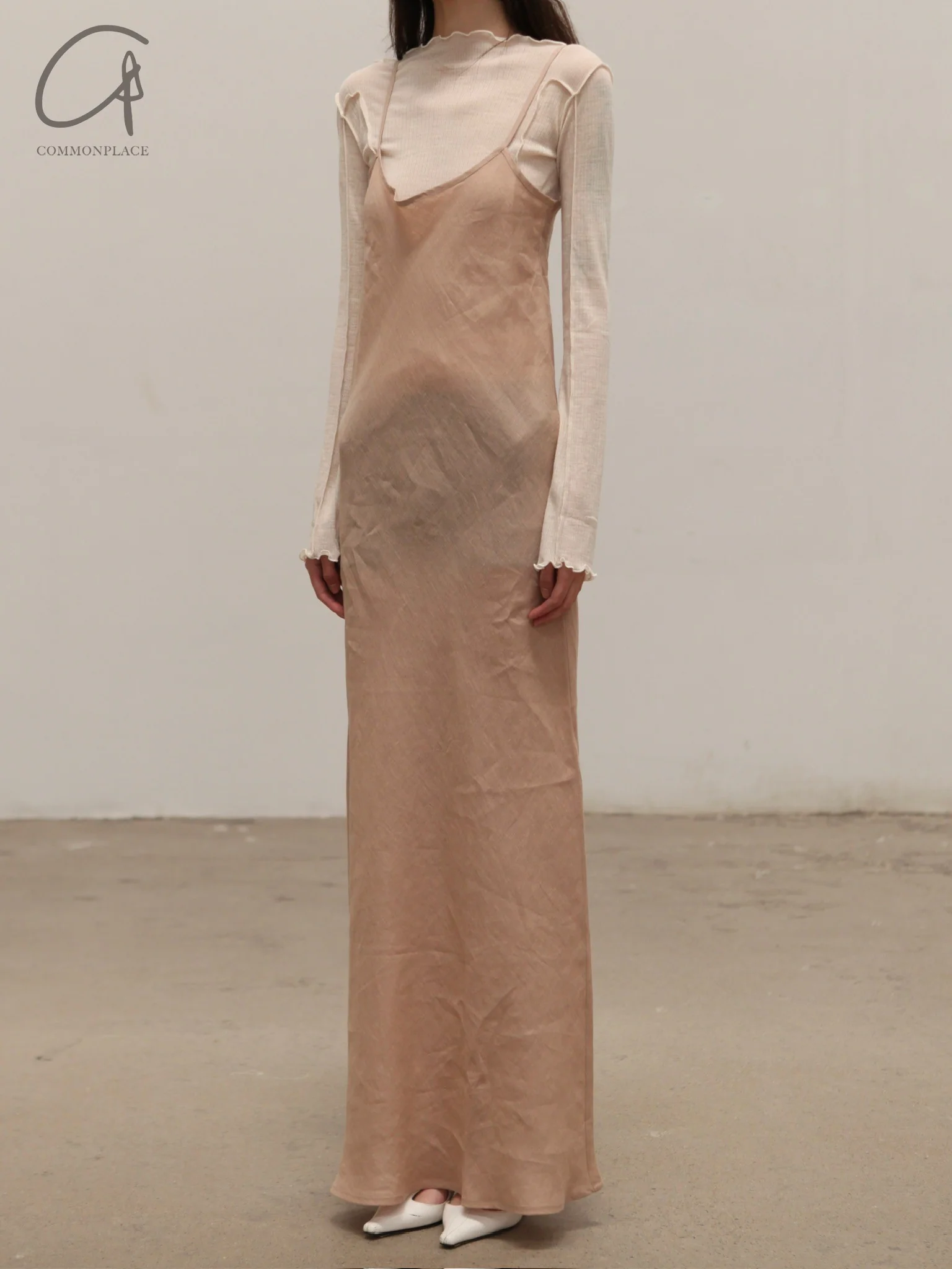 BASERANGE Linen Didin Sling Dress Portugal BAS-DRDY-LI-SU25-STILL BROWN (DRDY-SL-000) - Image 9