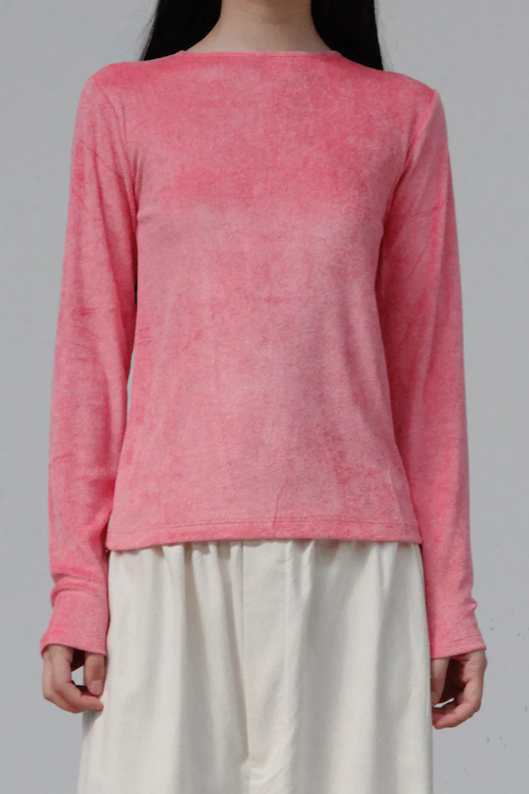 BASERANGE Long Sleeve T-Shirt TOOL-VE-AU23 Drunk Pink