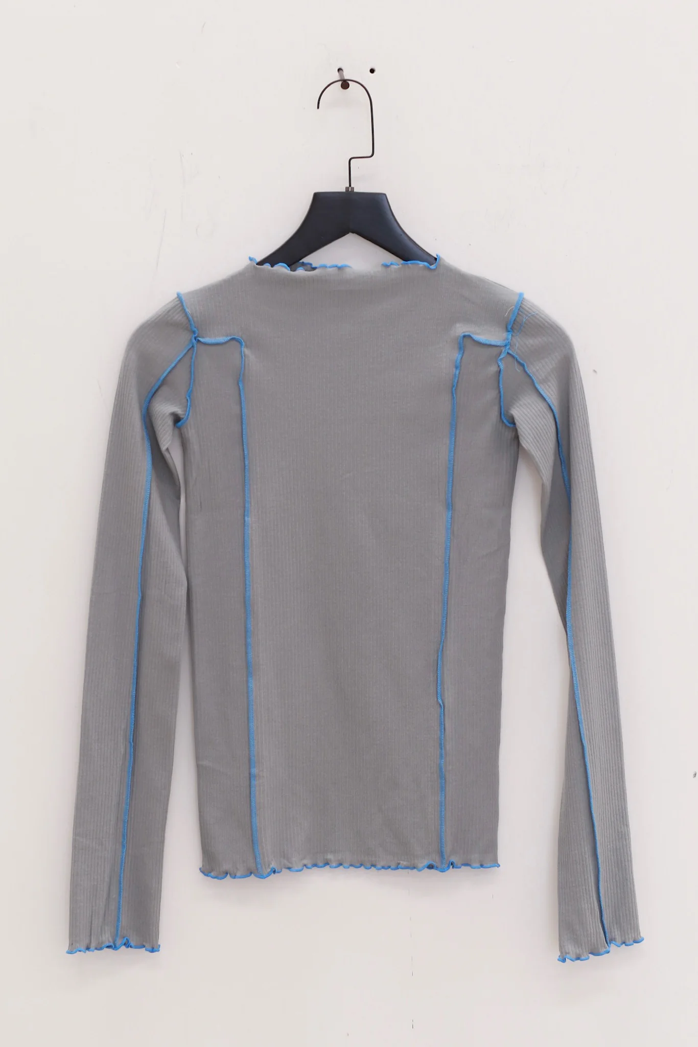 BASERANGE Long Sleeve T-Shirt TTML Collection Ribbed Cotton Portugal BAS-TTML-RB-SP25-BOW BLUE
