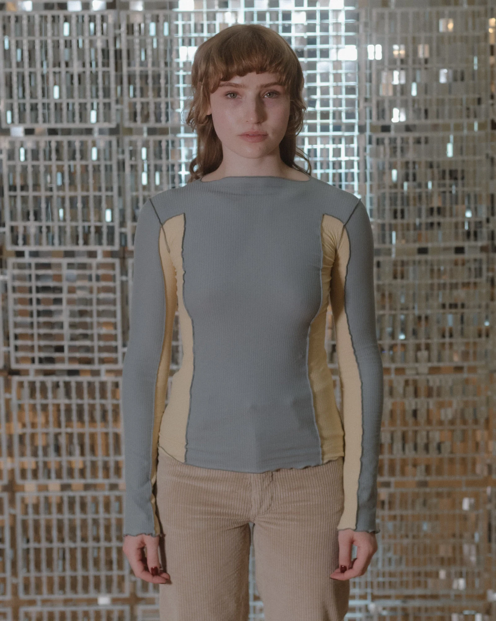 BASERANGE Long Sleeve T-Shirt TTML Collection Ribbed Cotton Portugal BAS-TTML-RB-SP25-BOW BLUE/HEN YELLOW - Image 7