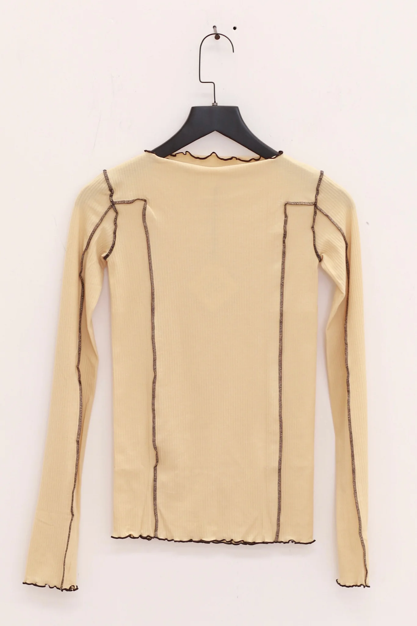 BASERANGE Long Sleeve T-Shirt TTML Collection Ribbed Cotton Portugal BAS-TTML-RB-SP25-HEN YELLOW - Image 2
