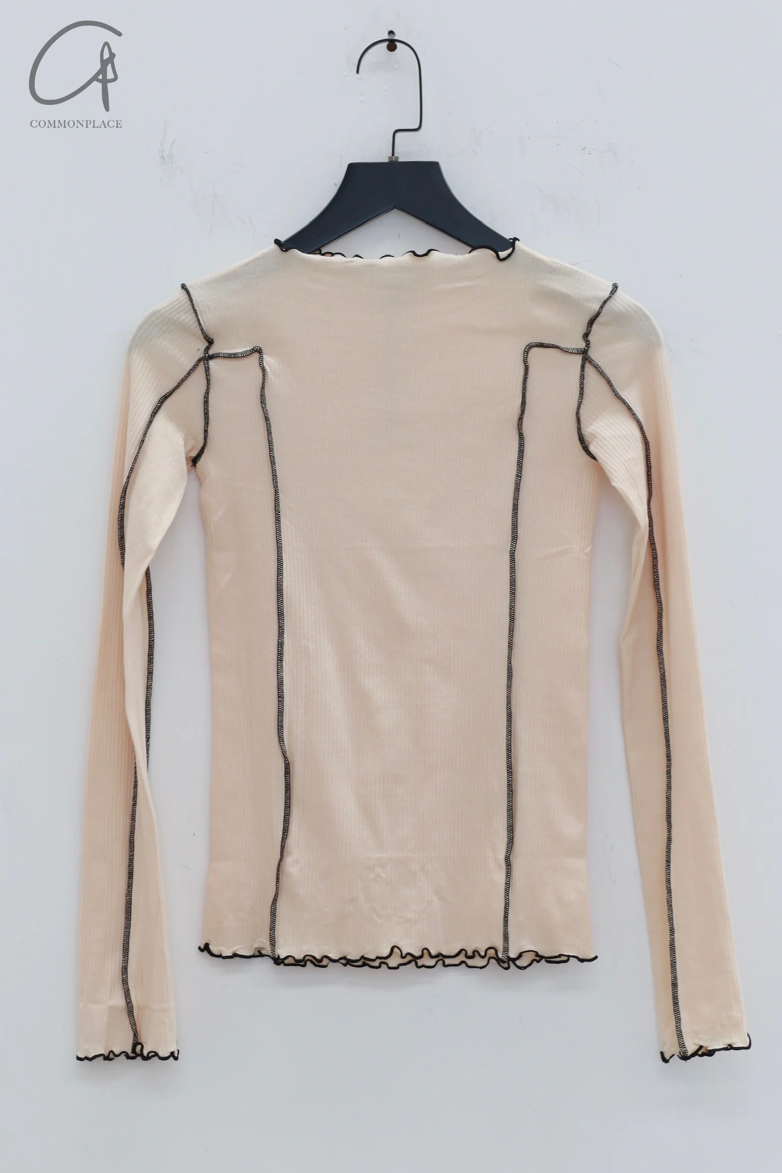BASERANGE Long Sleeve T-Shirt TTML Collection Ribbed Cotton Portugal BAS-TTML-RB-SU24-KANO PINK