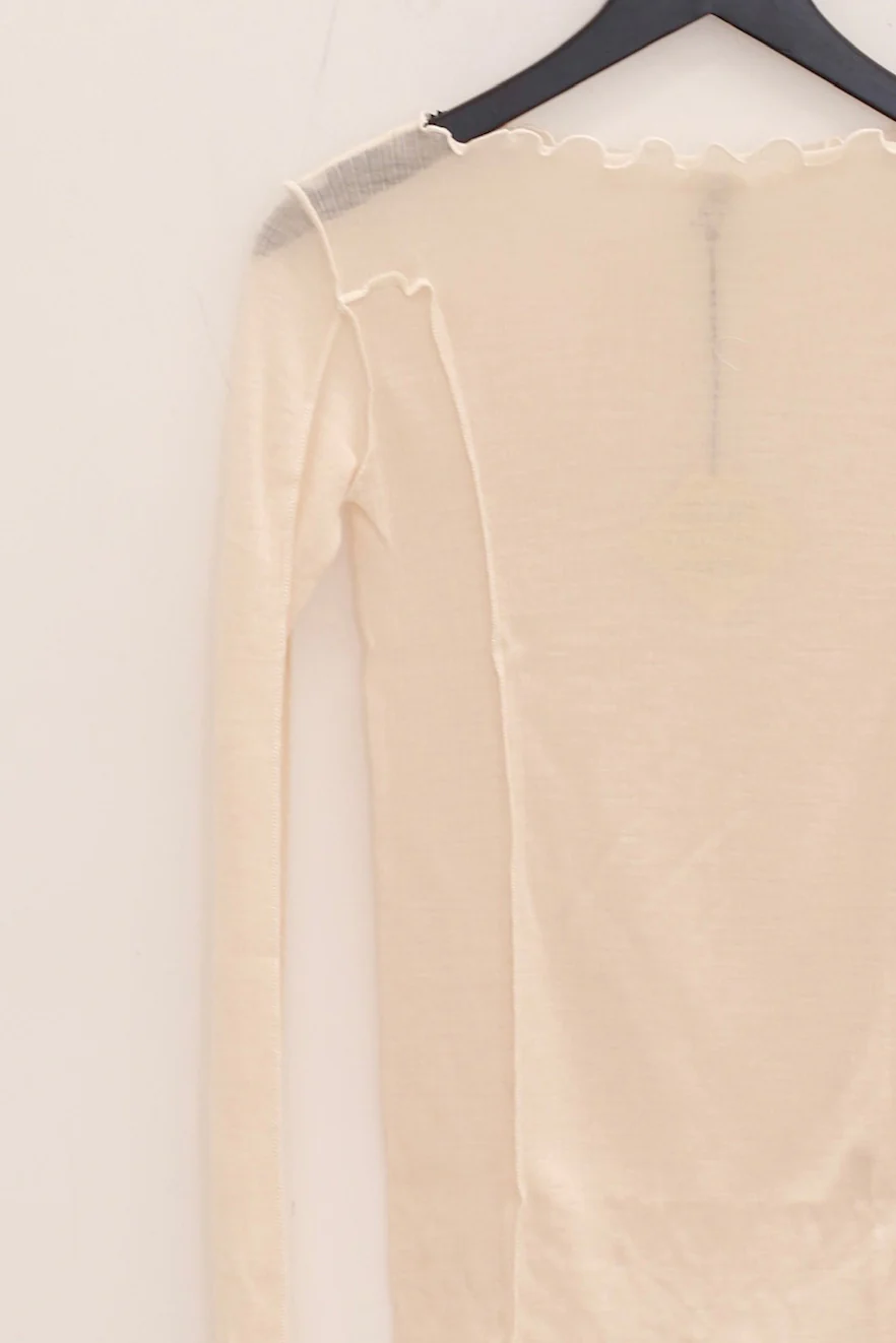 BASERANGE Long Sleeve T-Shirt TTML Collection Ribbed Cotton Portugal BAS-TTML-WO-SP25-UNDYED - Image 2