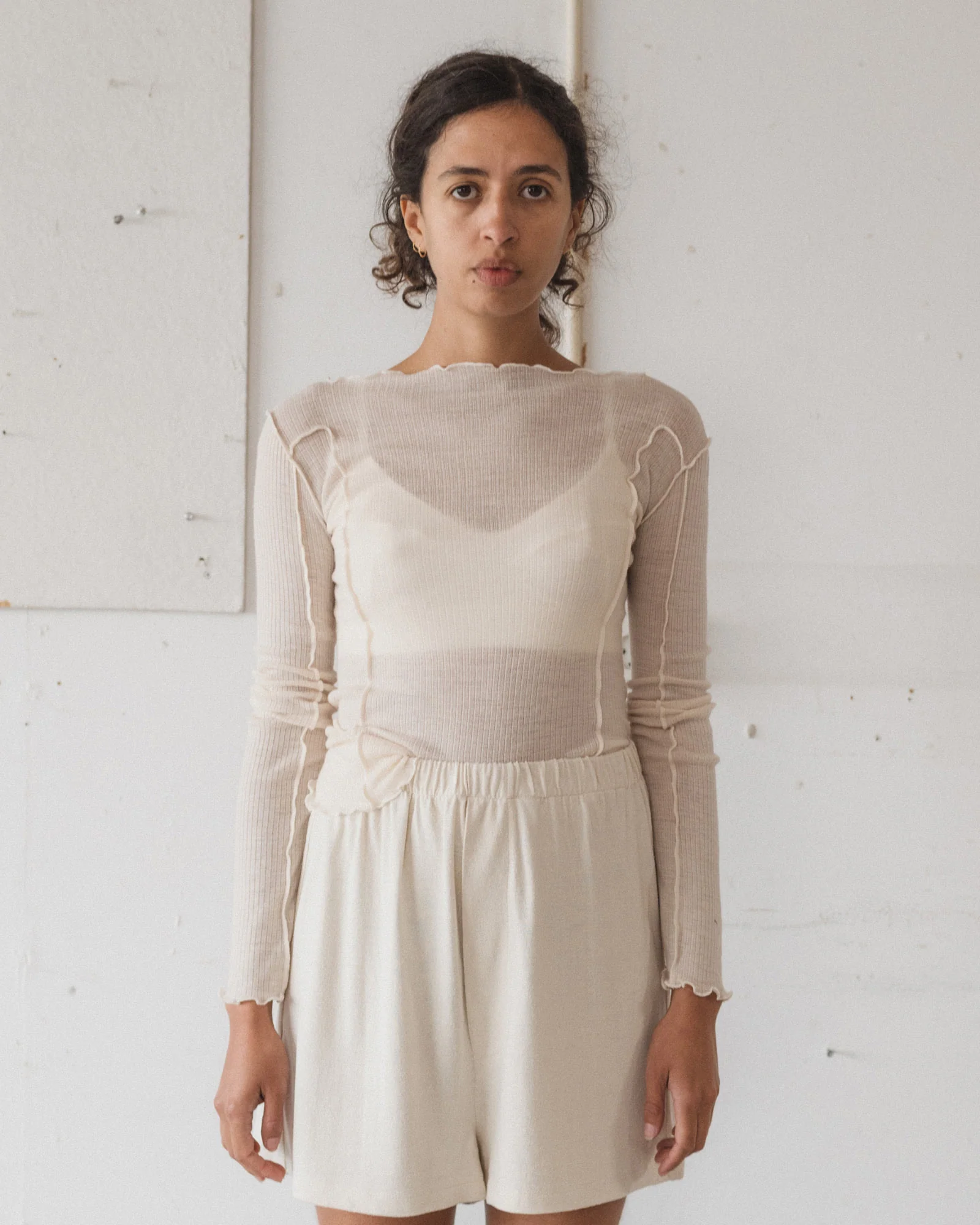 BASERANGE Long Sleeve T-Shirt TTML Collection Ribbed Cotton Portugal BAS-TTML-WO-SP25-UNDYED - Image 7