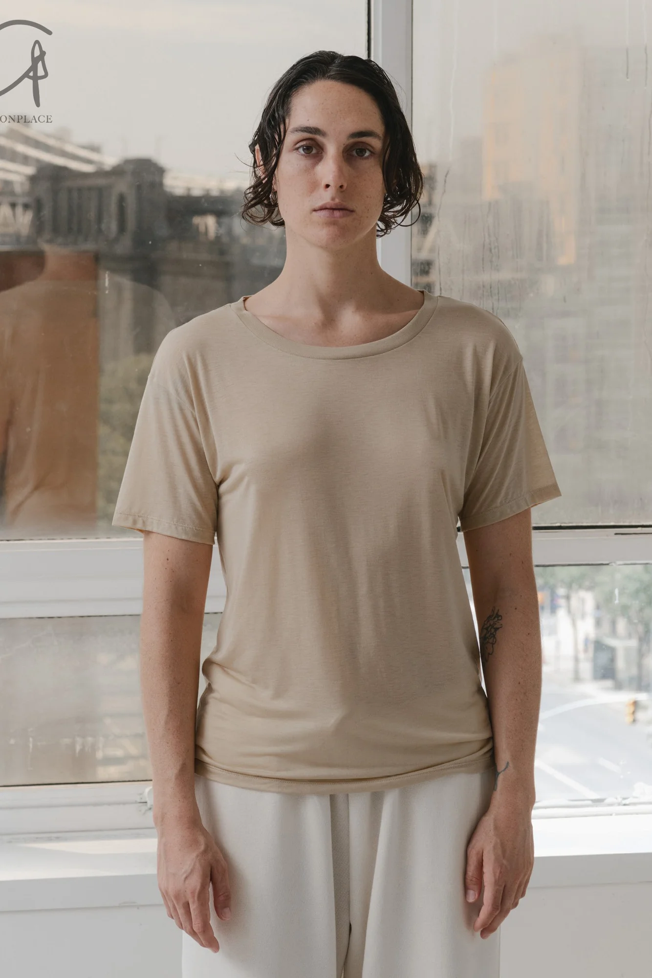 BASERANGE Loose Fit Classic Bamboo Cotton T-Shirt, Bamboo Fiber Crew Neck Base Layer, France BAS-TOLO-BL-000-COCHLEA (TOLO-BL-000 TTLO) - Image 8