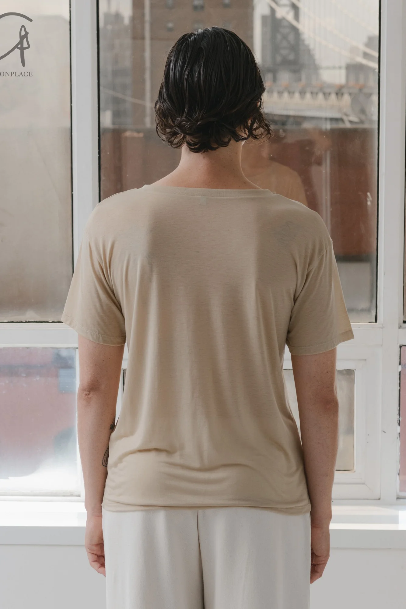 BASERANGE Loose Fit Classic Bamboo Cotton T-Shirt, Bamboo Fiber Crew Neck Base Layer, France BAS-TOLO-BL-000-COCHLEA (TOLO-BL-000 TTLO) - Image 9