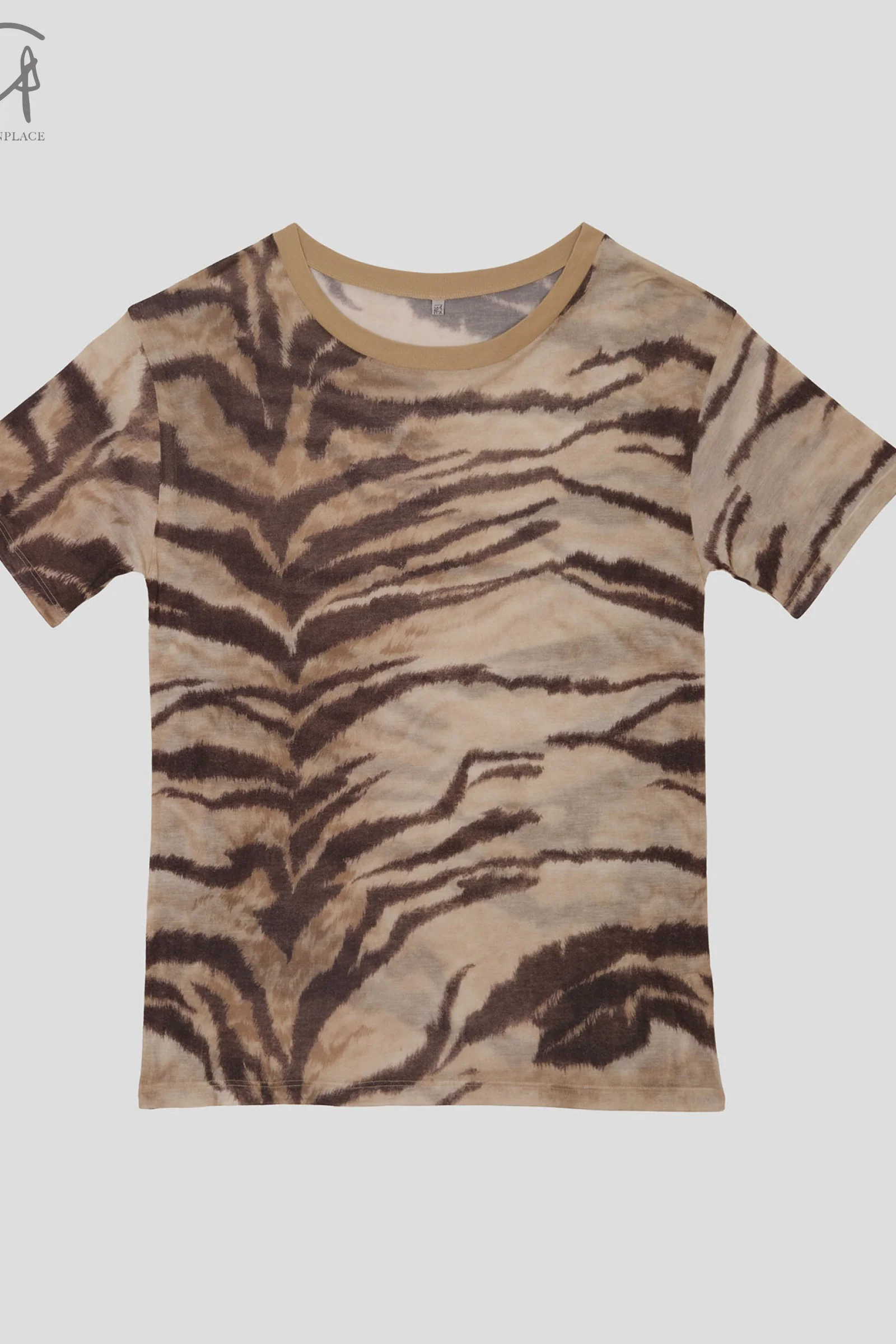BASERANGE Classic Bamboo Fiber Bamboo Cotton Loose T-shirt Series Collection Round Neck Bottoming Shirt France BAS-TOLO-BL-000-HUWEN Tiger Stripe 24 New Upgrade - Image 5