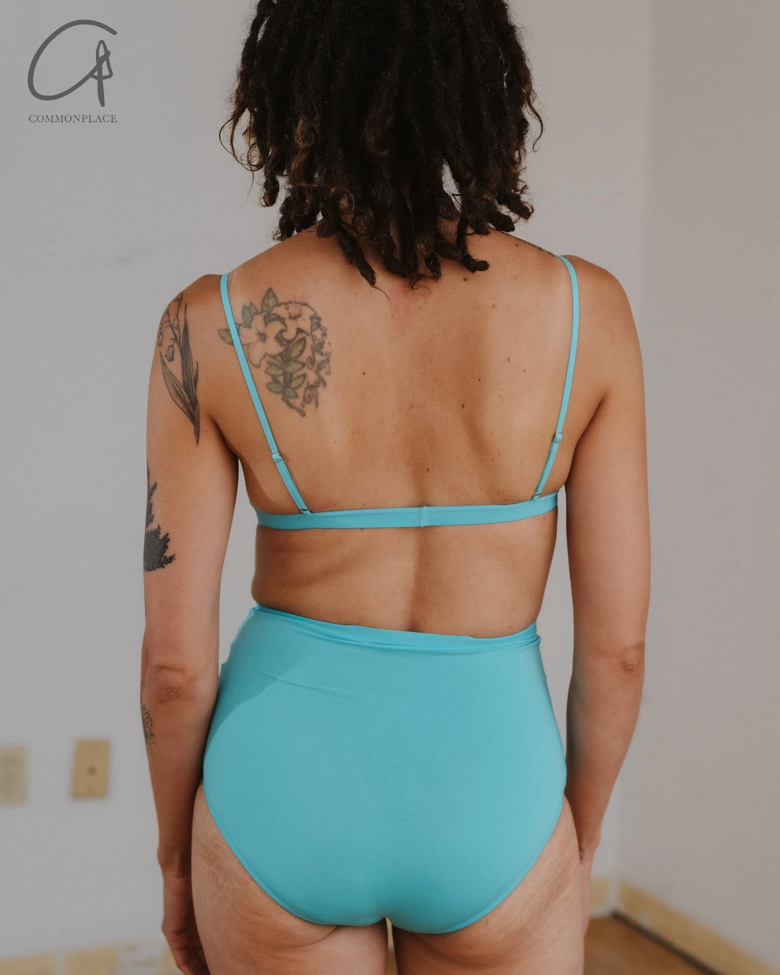 BASERANGE Mississippi Bra Narrow Collection Bamboo Fiber Bamboo Cotton Soft Underwear France BAS-BRMI-BL-SP25-LSS Turquoise - Image 7
