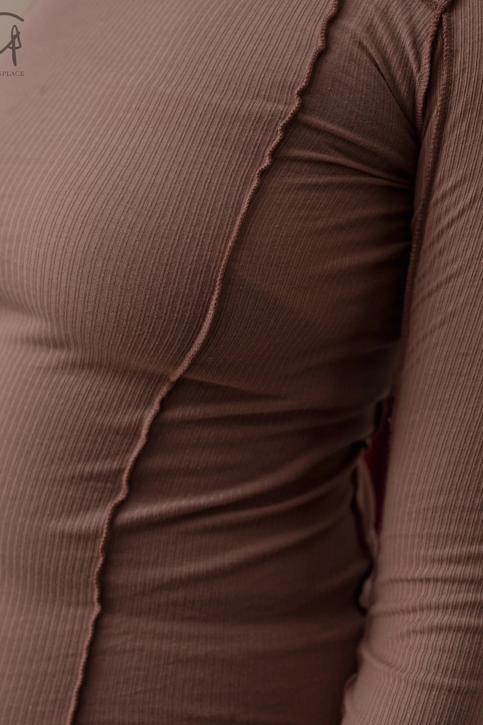 BASERANGE Long Sleeve T-Shirt TTML Collection Ribbed Cotton Portugal BAS-TTML-RB-WI23-MGH Rose Red - Image 12