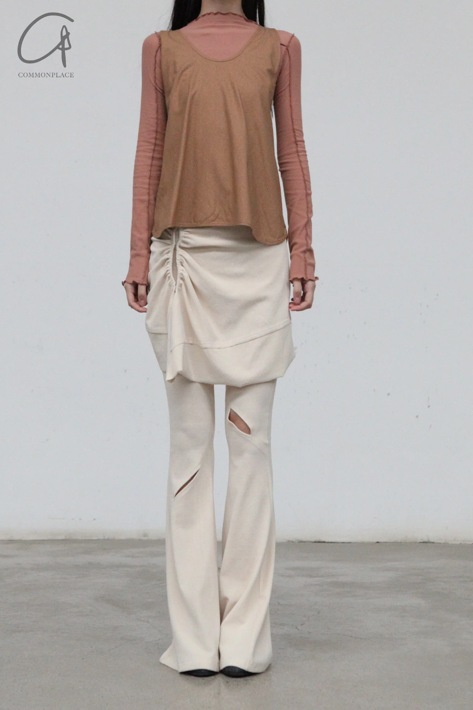 BASERANGE Long Sleeve T-Shirt TTML Collection Ribbed Cotton Portugal BAS-TTML-RB-WI23-MGH Rose Red - Image 3