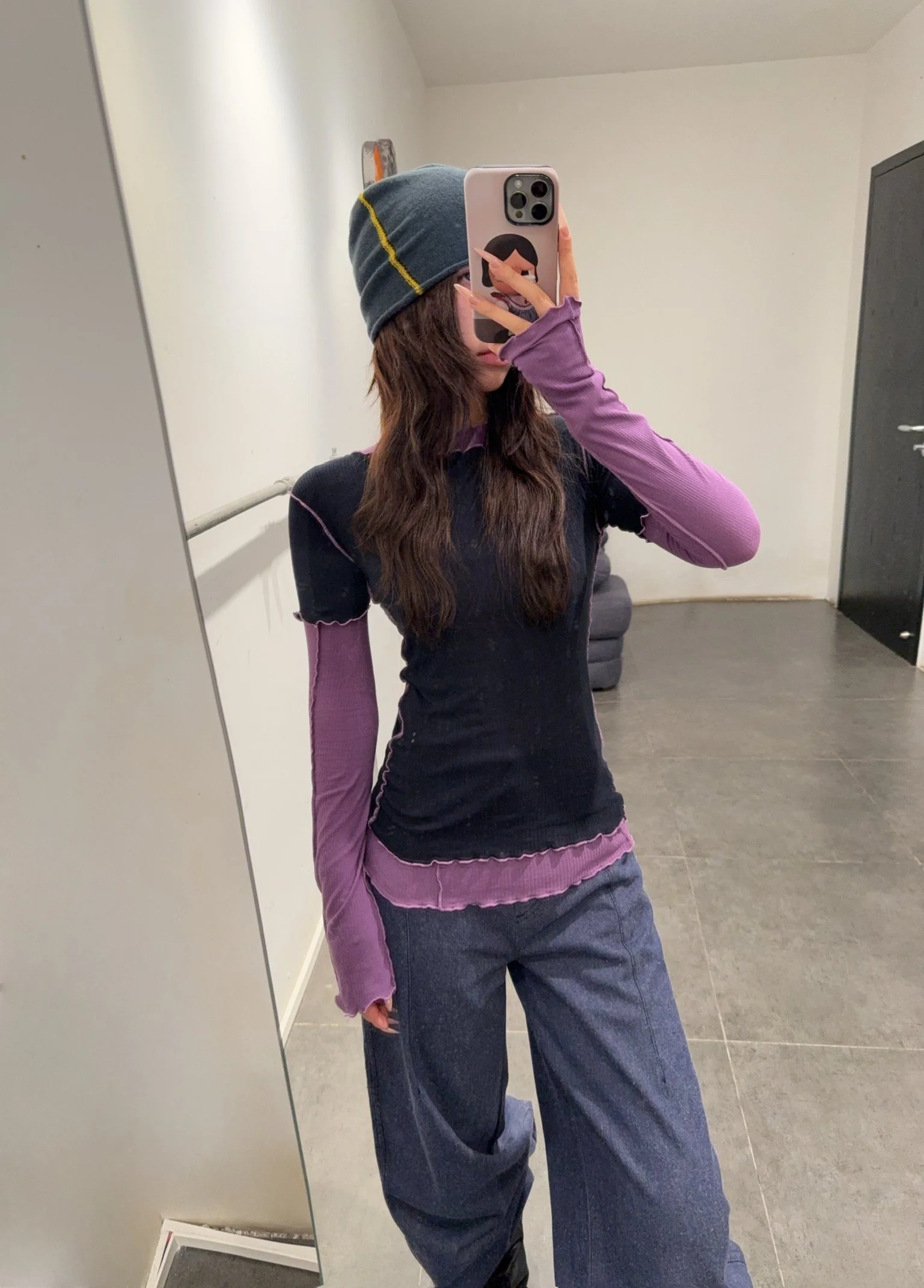BASERANGE OMATOR Long-sleeved T-shirt BAS-TTOML-CR-AU25-VENET PURPLE (TTOML-WO-WI24) - Image 11
