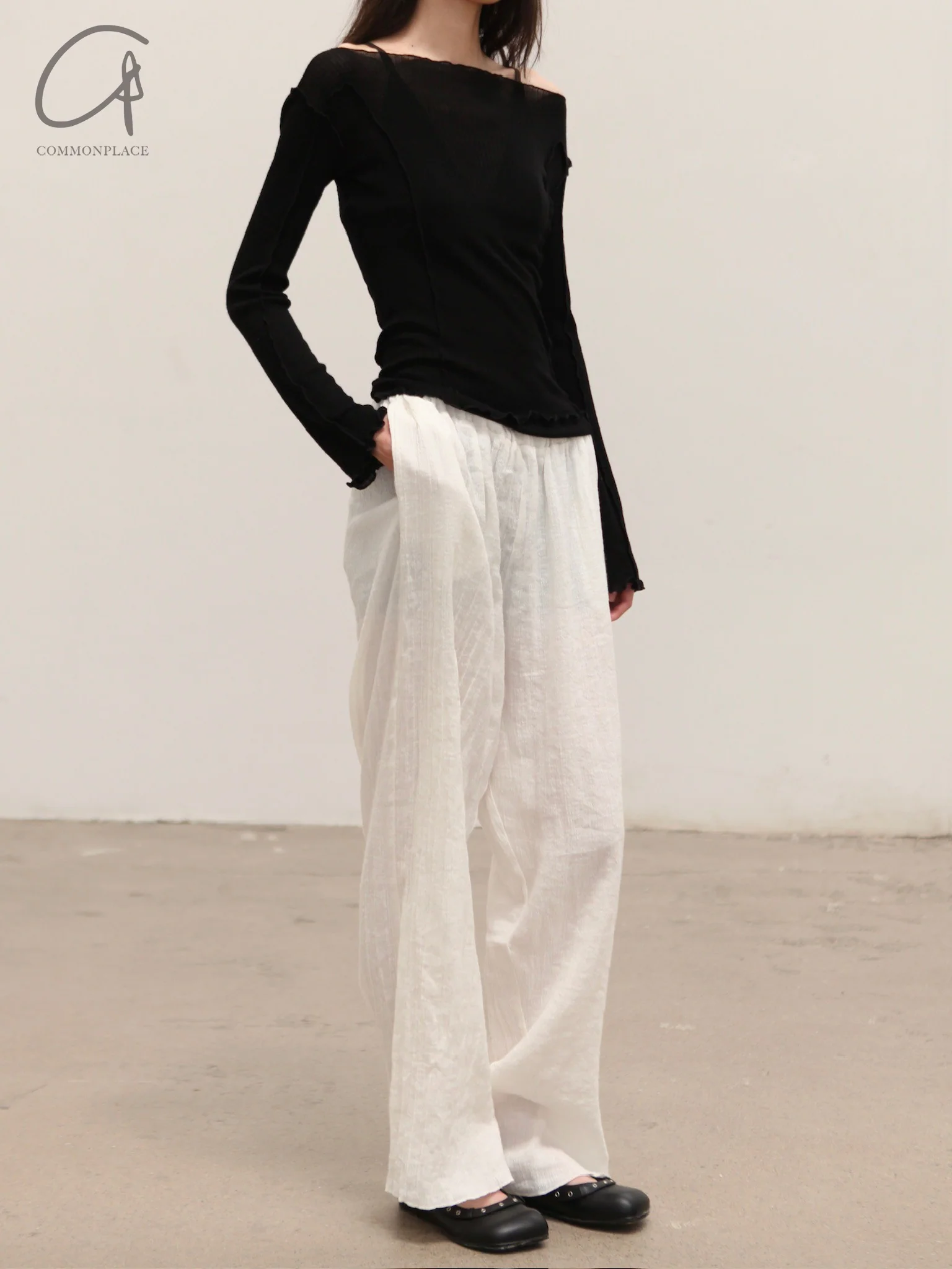 BASERANGE OMATOR Long-sleeved T-shirt BAS-TTOML-WO-WI24-HEI Black - Image 6