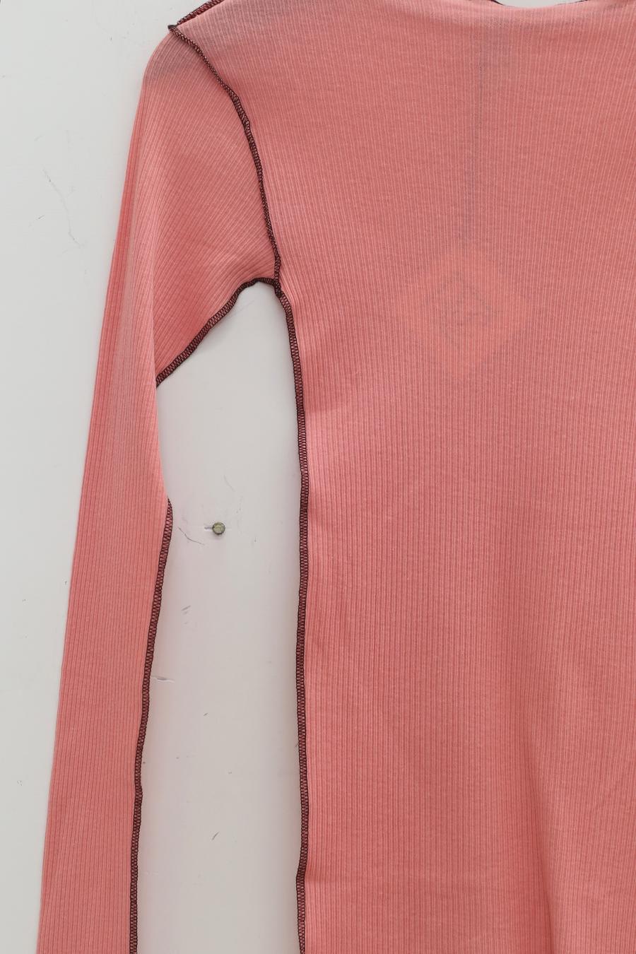 BASERANGE Ribbed Long Sleeve Top T-Shirt TTVL Collection France BAS-TTVL-RBV-WI22-BSH Ruby Red - Image 12