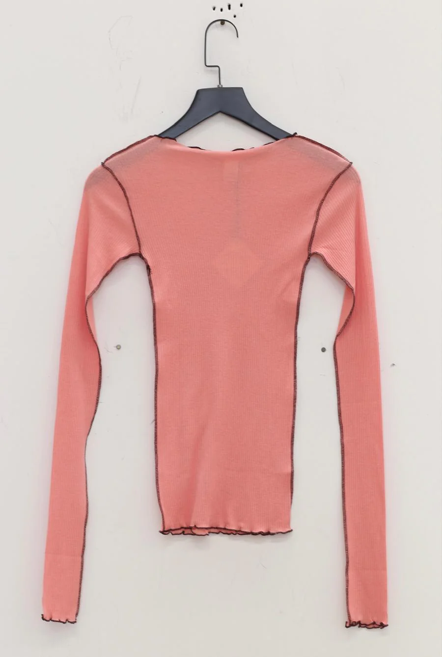 BASERANGE Ribbed Long Sleeve Top T-Shirt TTVL Collection France BAS-TTVL-RBV-WI22-BSH Ruby Red - Image 14