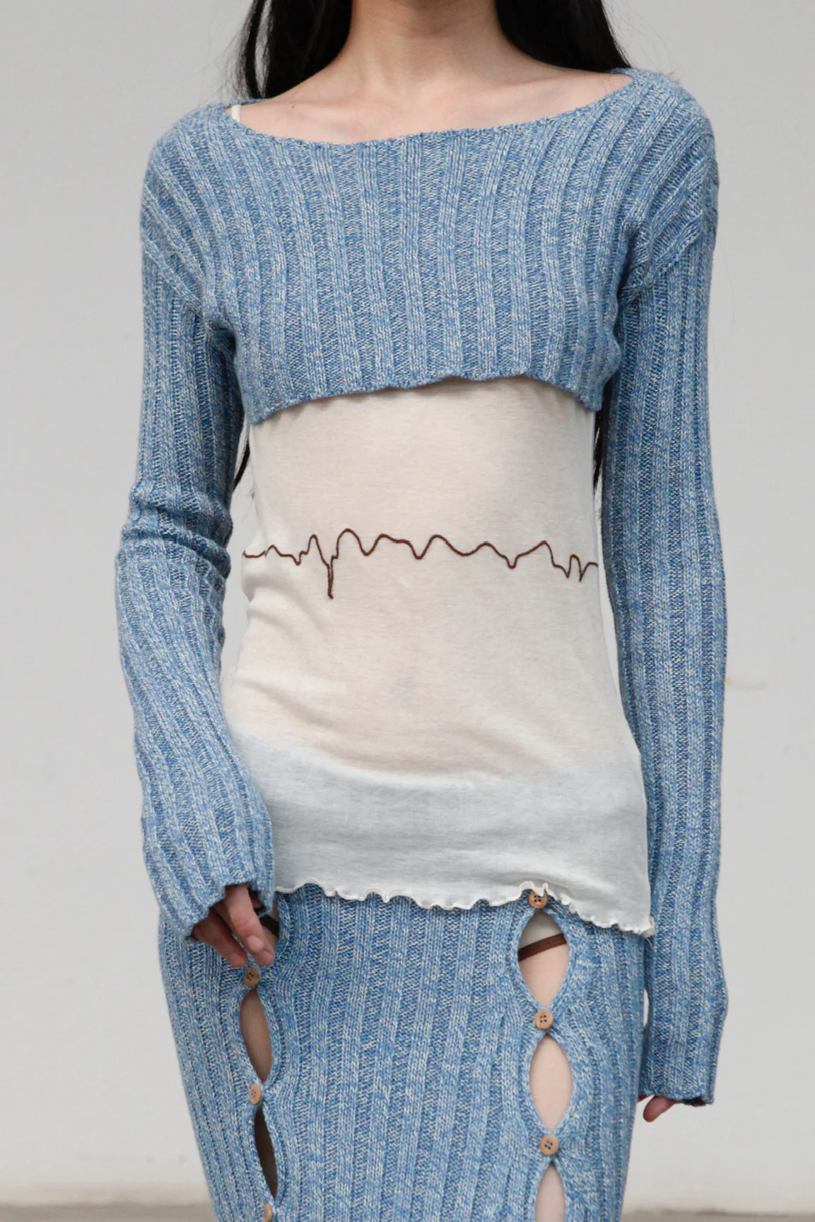 BASERANGE Pullover KNMAP-CO-AU23 Blue Mix