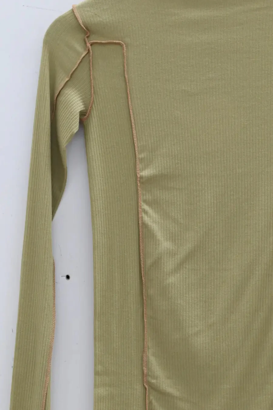 BASERANGE Ribbed cotton base layer top TTOL-RB-AU23 lime green - Image 3