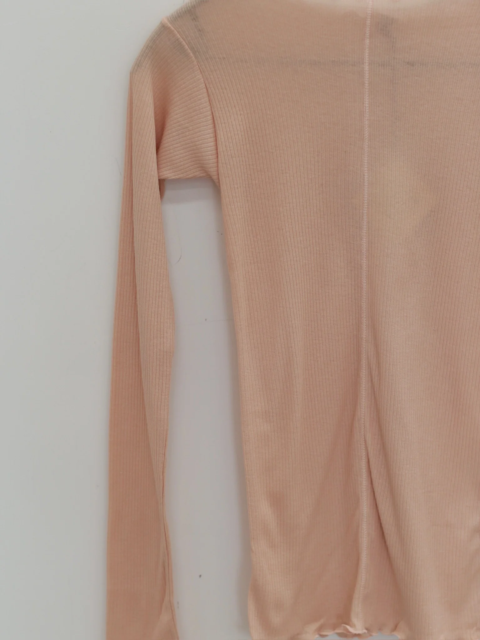 BASERANGE Ribbed Cotton Long-Sleeve T-Shirt Collection (TTPAL Series) - France BAS-TTPAL-CR-WI25-TIN BEIGE （TTPAL-RB-000） - Image 3