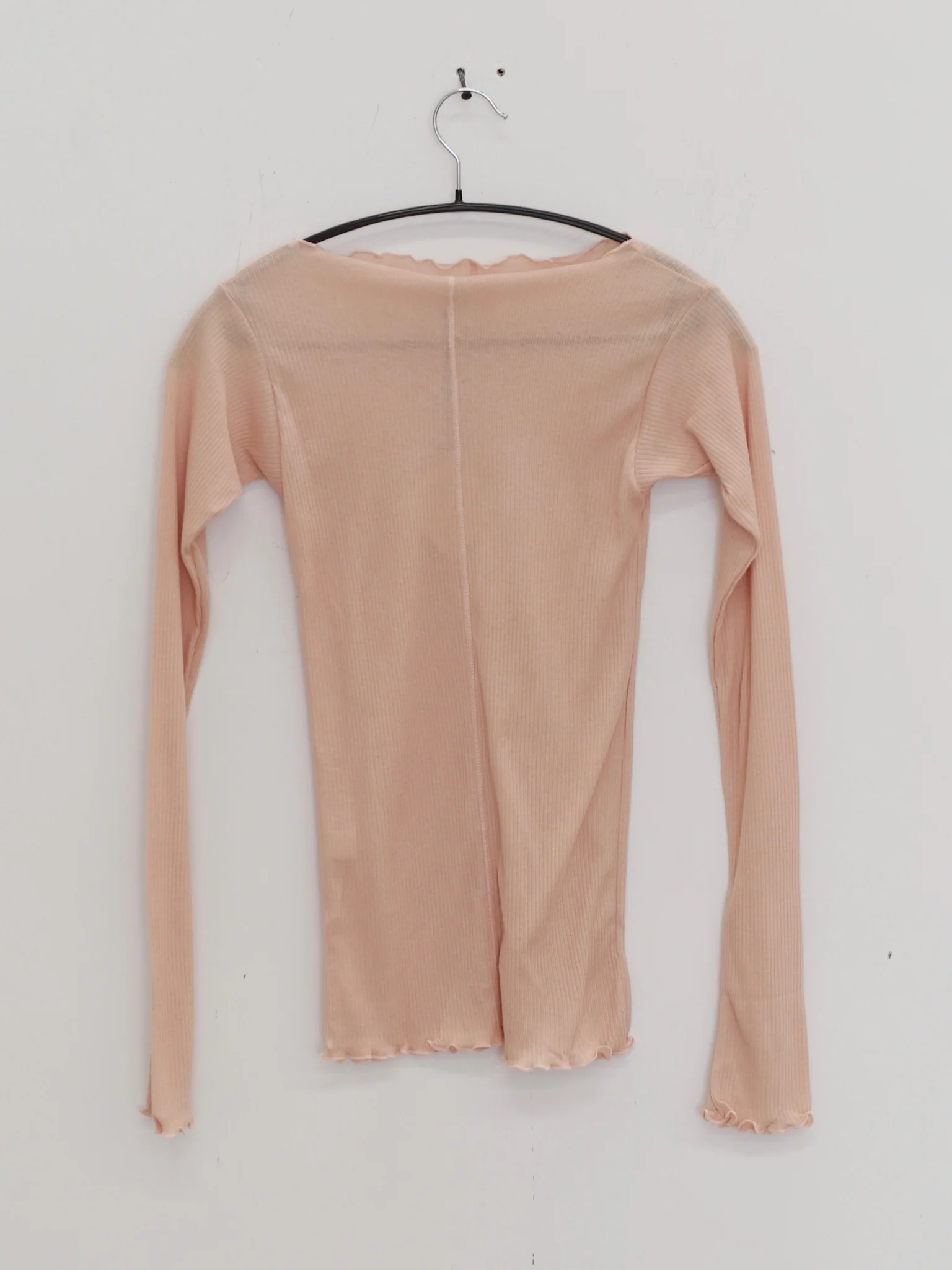 BASERANGE Ribbed Cotton Long-Sleeve T-Shirt Collection (TTPAL Series) - France BAS-TTPAL-CR-WI25-TIN BEIGE （TTPAL-RB-000） - Image 4