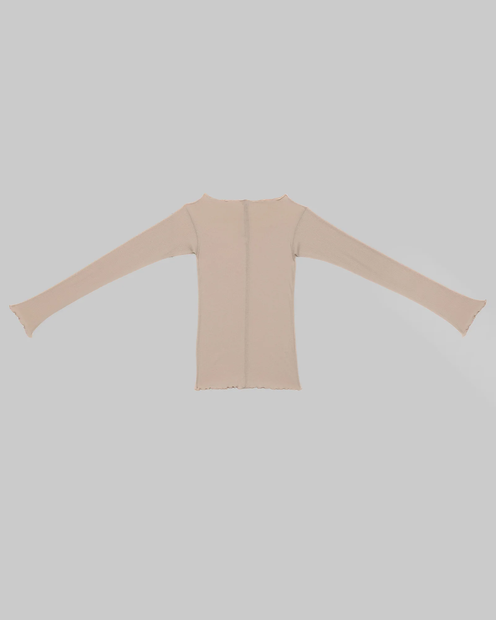 BASERANGE Ribbed Cotton Long-Sleeve T-Shirt Collection (TTPAL Series) - France BAS-TTPAL-CR-WI25-TIN BEIGE （TTPAL-RB-000） - Image 5