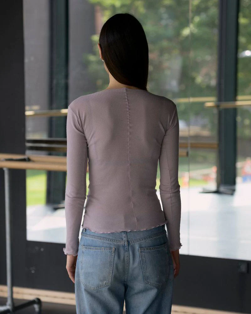 BASERANGE Ribbed Cotton Long-Sleeve T-Shirt, TTPAL Series Collection, France. BAS-TTPAL-CR-SP26-VP VERBE PURPLE (TTPAL-RB-000) - Image 10