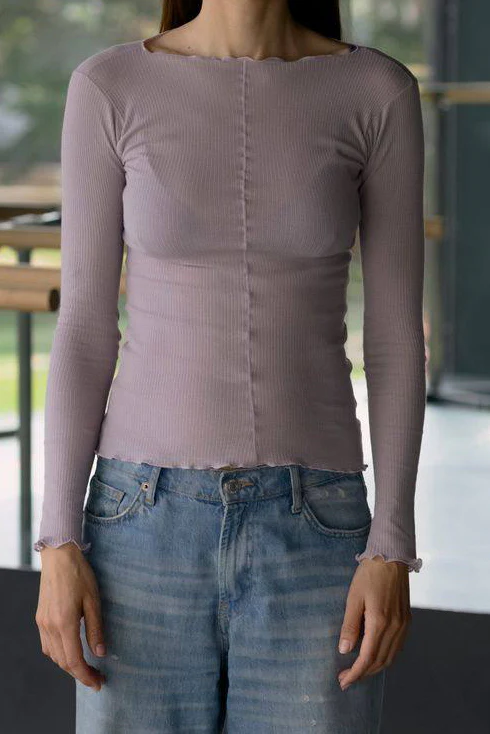 BASERANGE Ribbed Cotton Long-Sleeve T-Shirt, TTPAL Series Collection, France. BAS-TTPAL-CR-SP26-VP VERBE PURPLE (TTPAL-RB-000) - Image 8